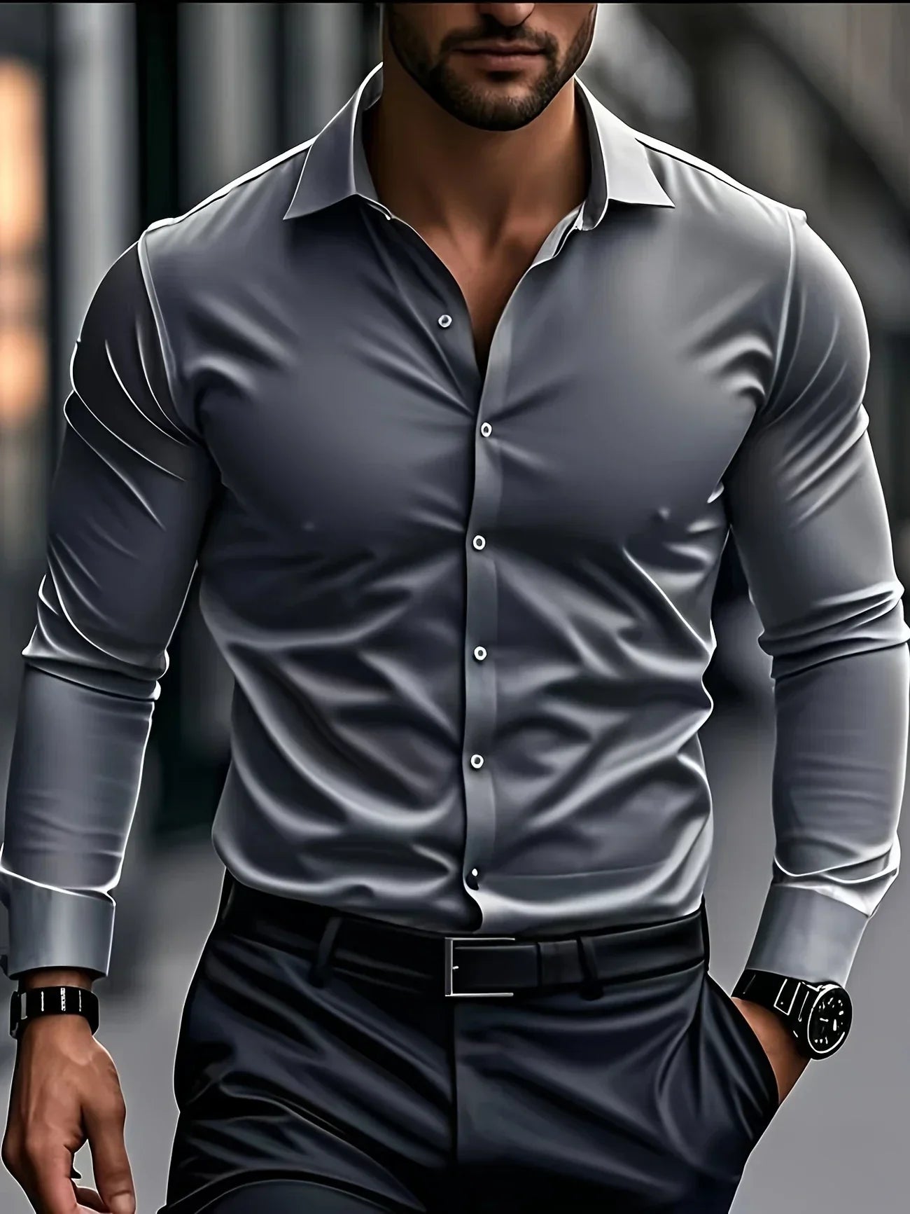 Azel | Camisa elegante de manga larga con botones