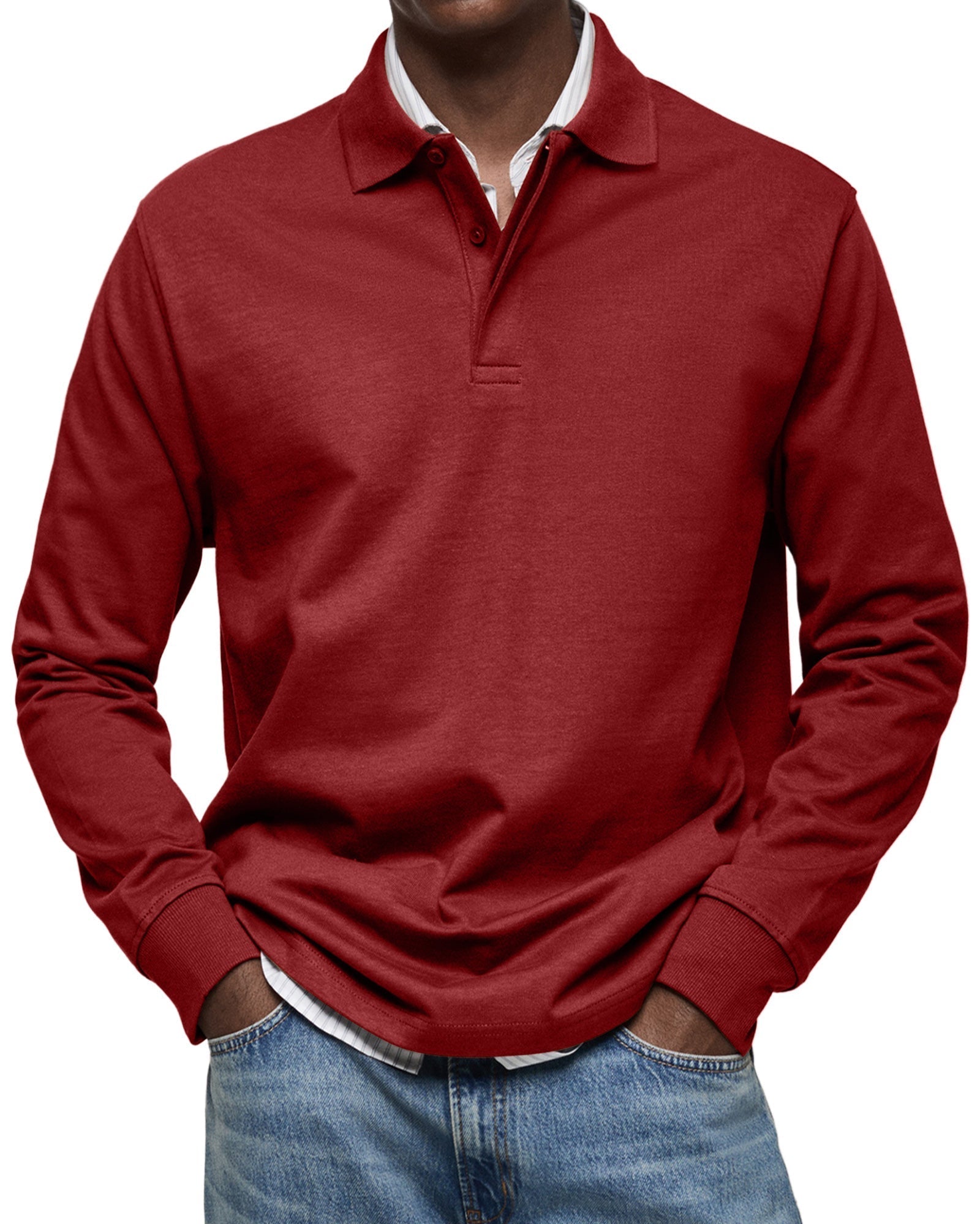 Cazel | Camicia Poloshirt Casual a Maniche Lunghe
