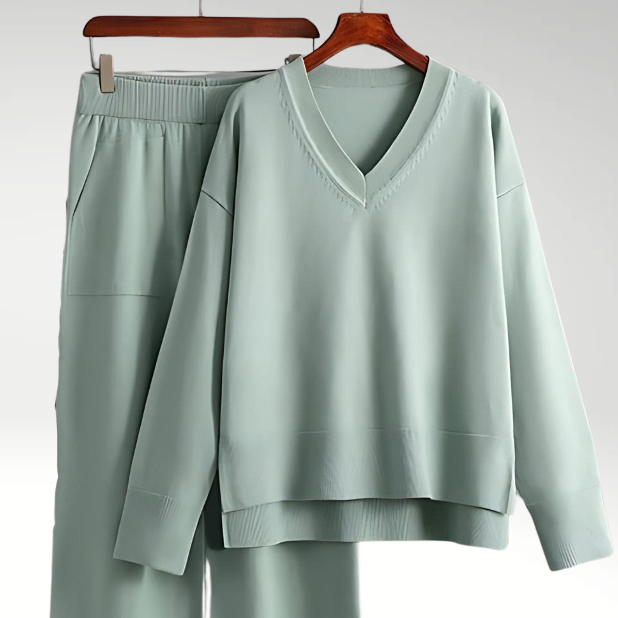 Azel | Conjunto de Dos Piezas Luxe con Escote en V