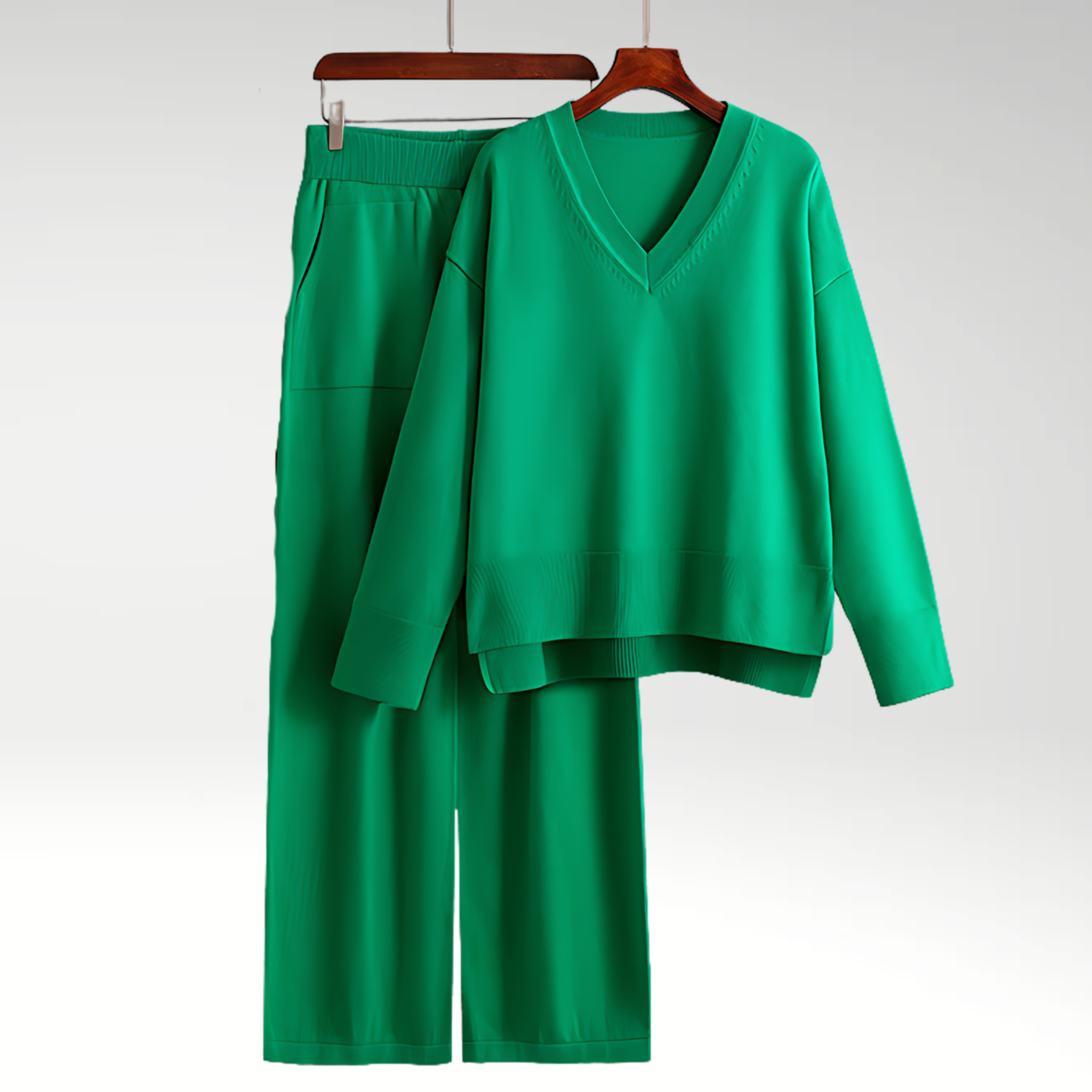 Azel | Conjunto de Dos Piezas Luxe con Escote en V