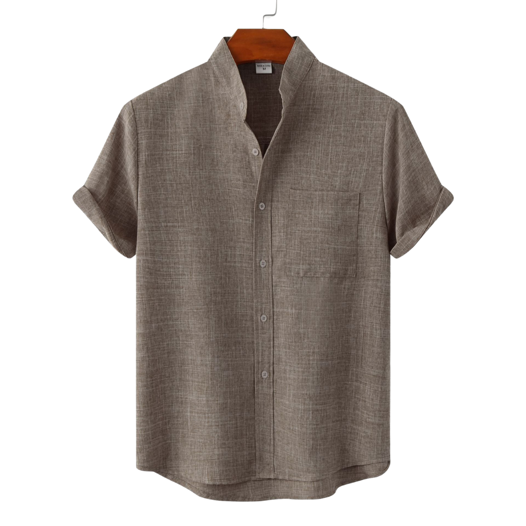 Azel | Camisa de algodón lisa con botones