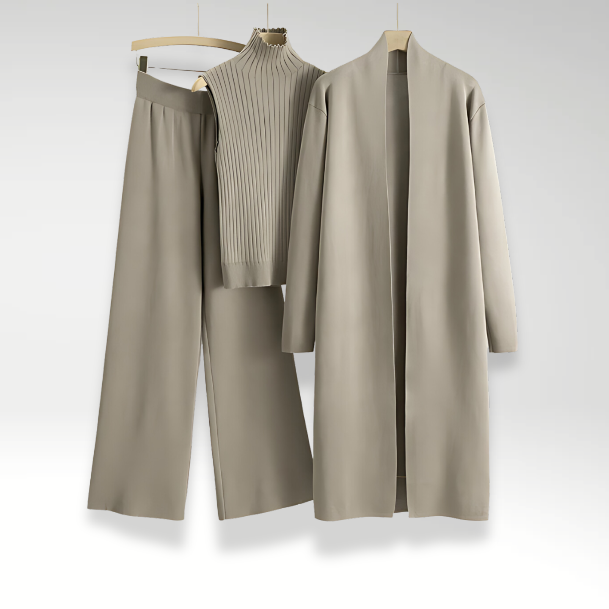 Azel | Conjunto de tres piezas de punto Luxe
