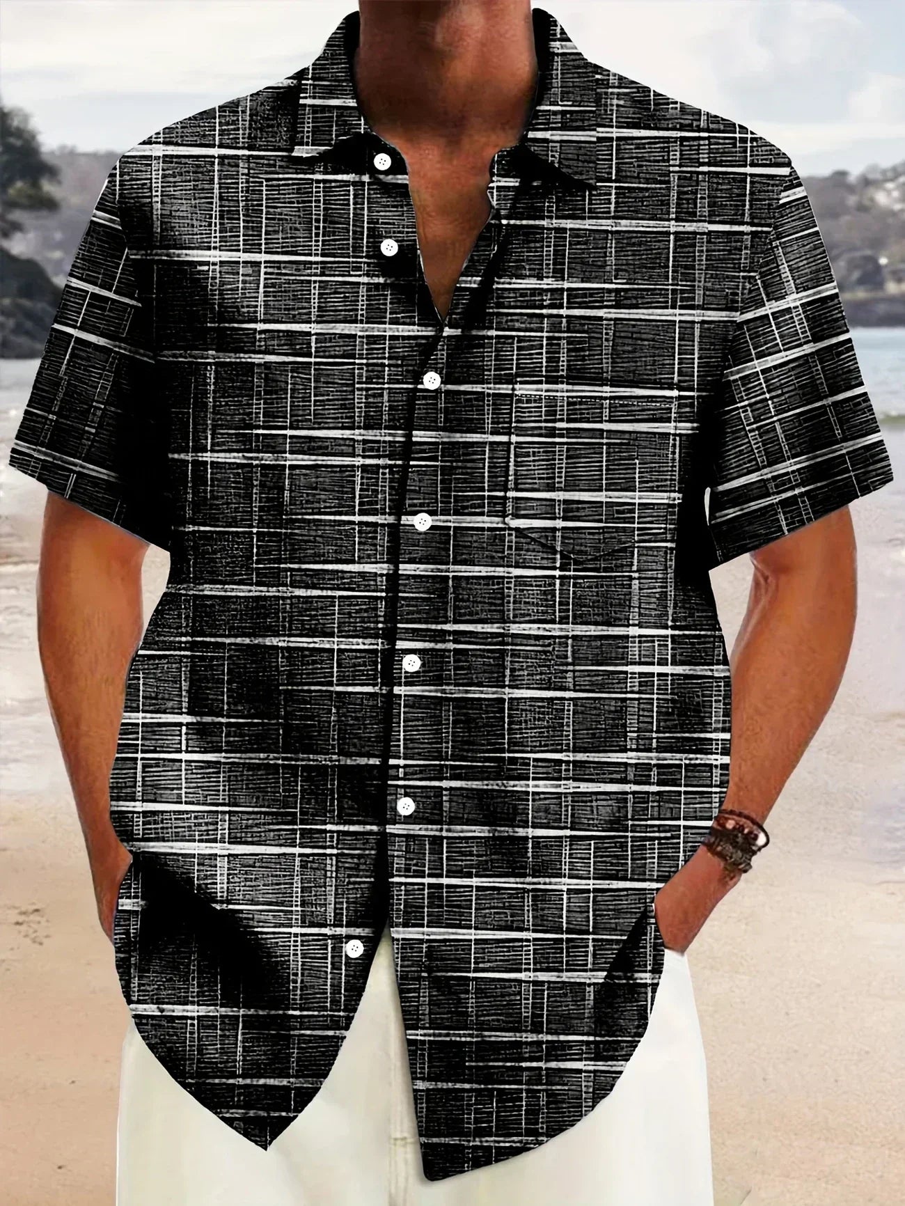 Azel | Camisa elegante de rayas y cuadros
