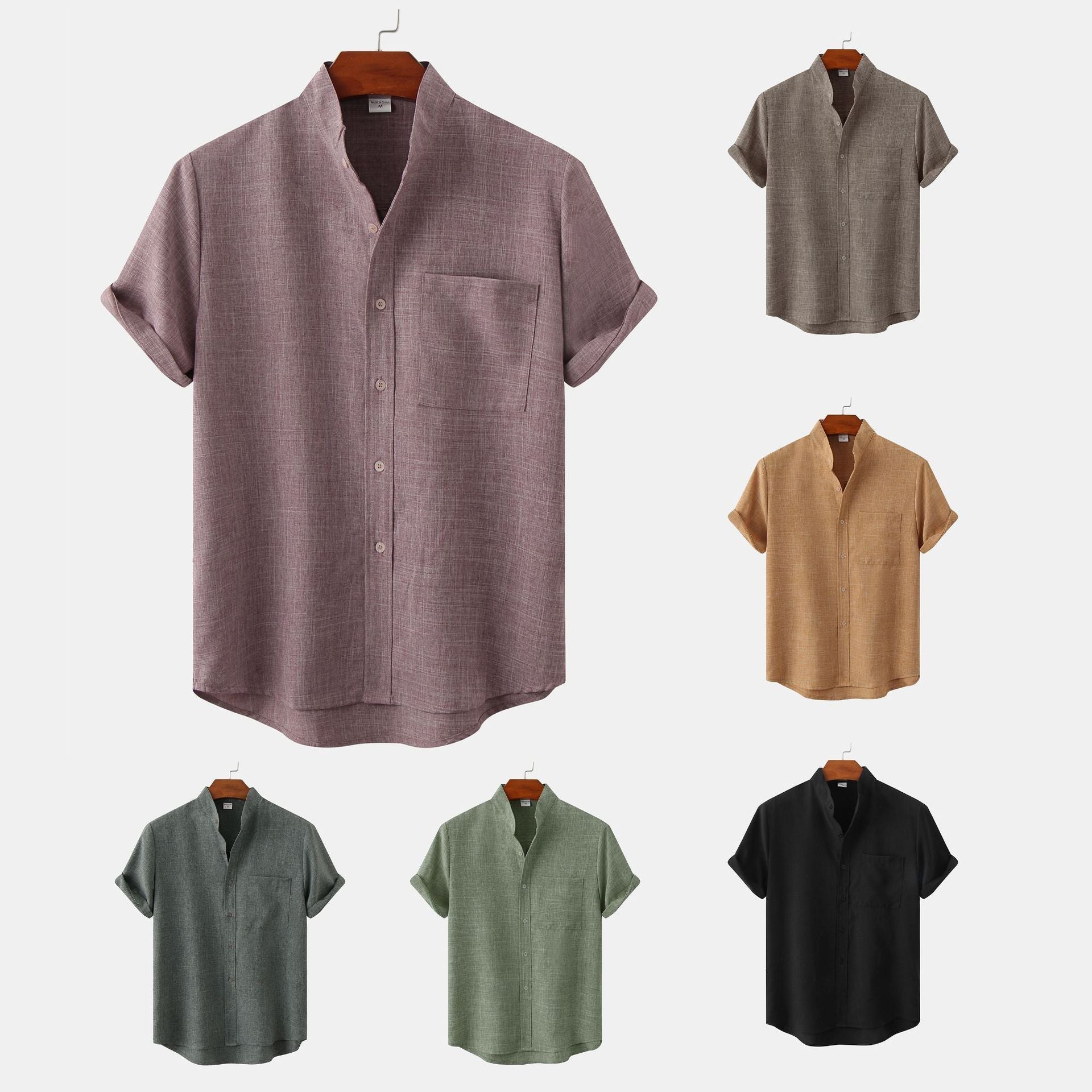 Azel | Camisa de algodón lisa con botones