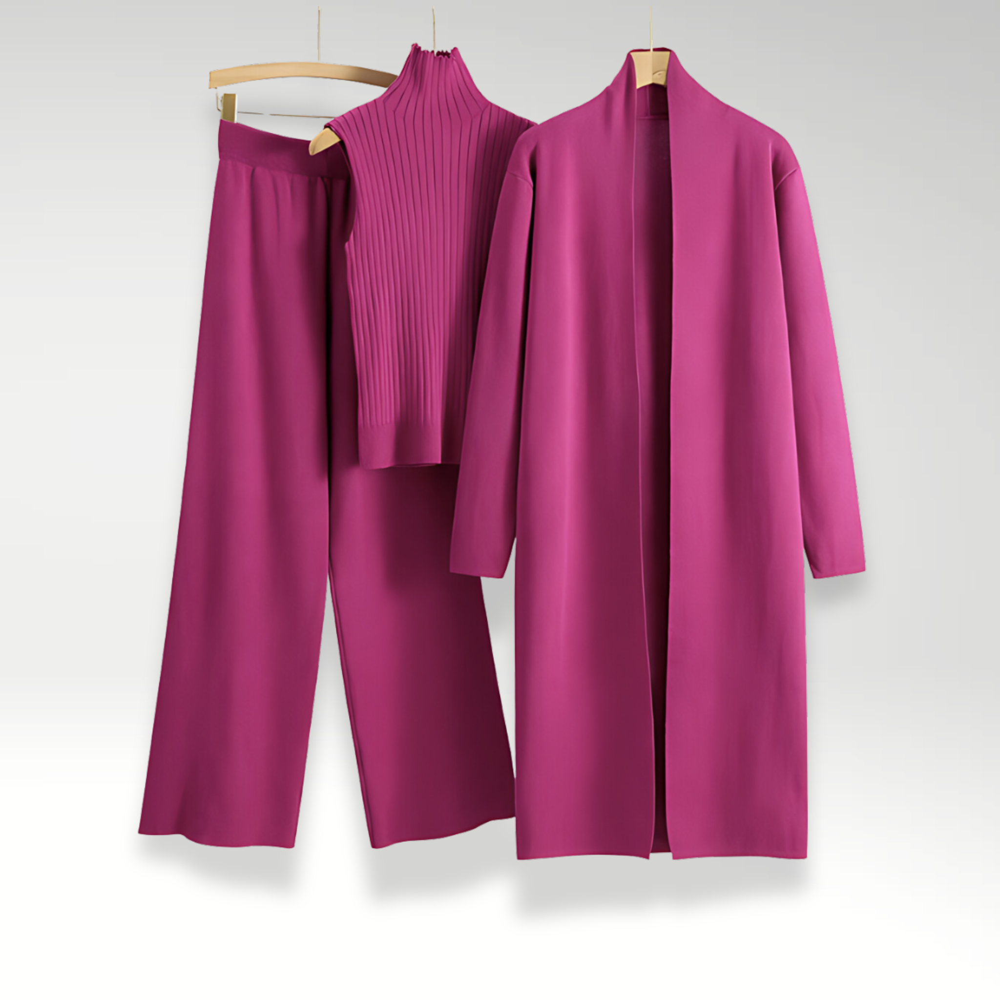 Azel | Conjunto de tres piezas de punto Luxe