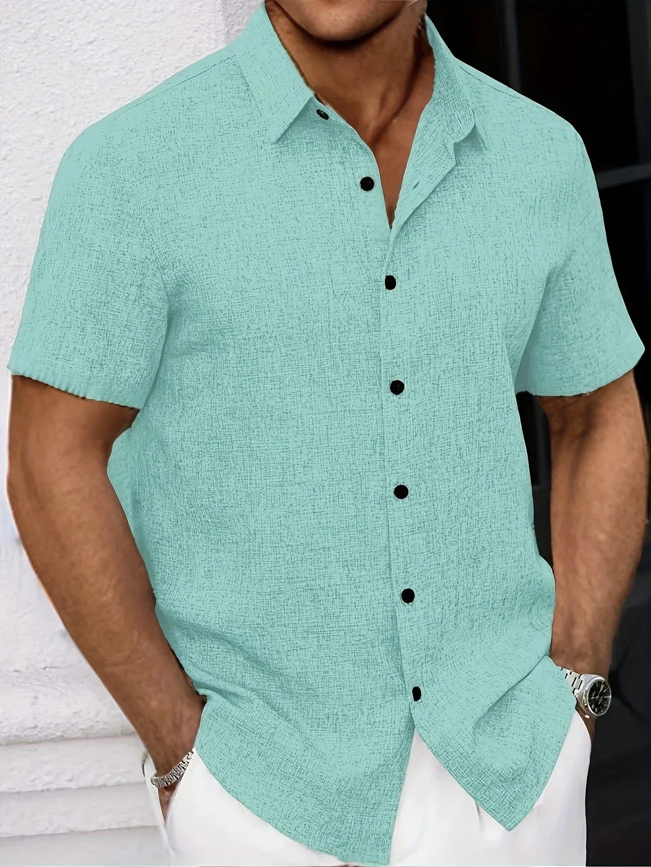 Azel | Camisa ligera de manga corta en mezcla de lino