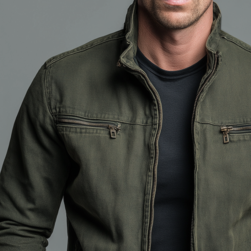 Azel | Chaqueta vintage de algodón con cierre de cremallera