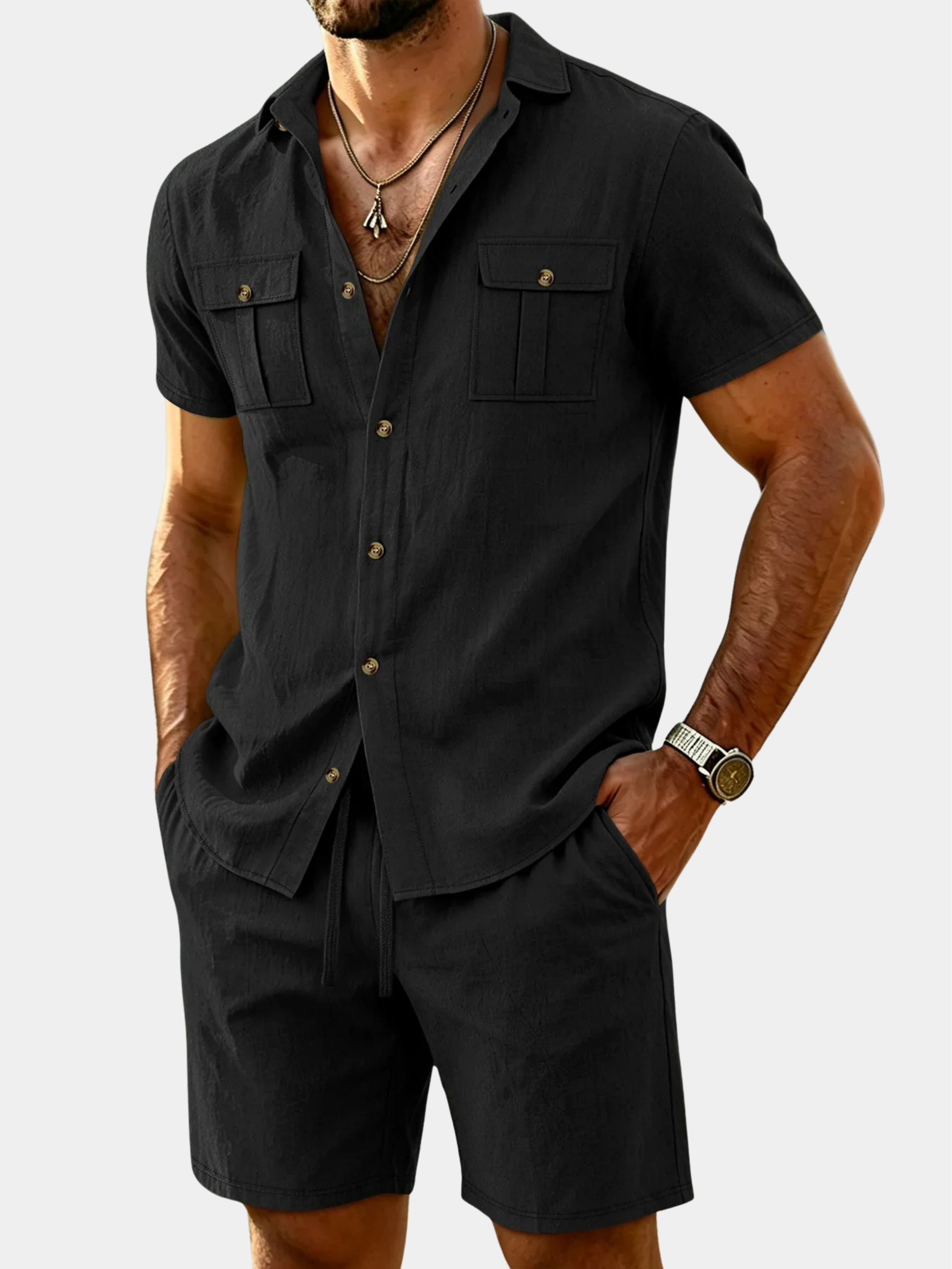 Azel | Conjunto coordinado de lino para hombre