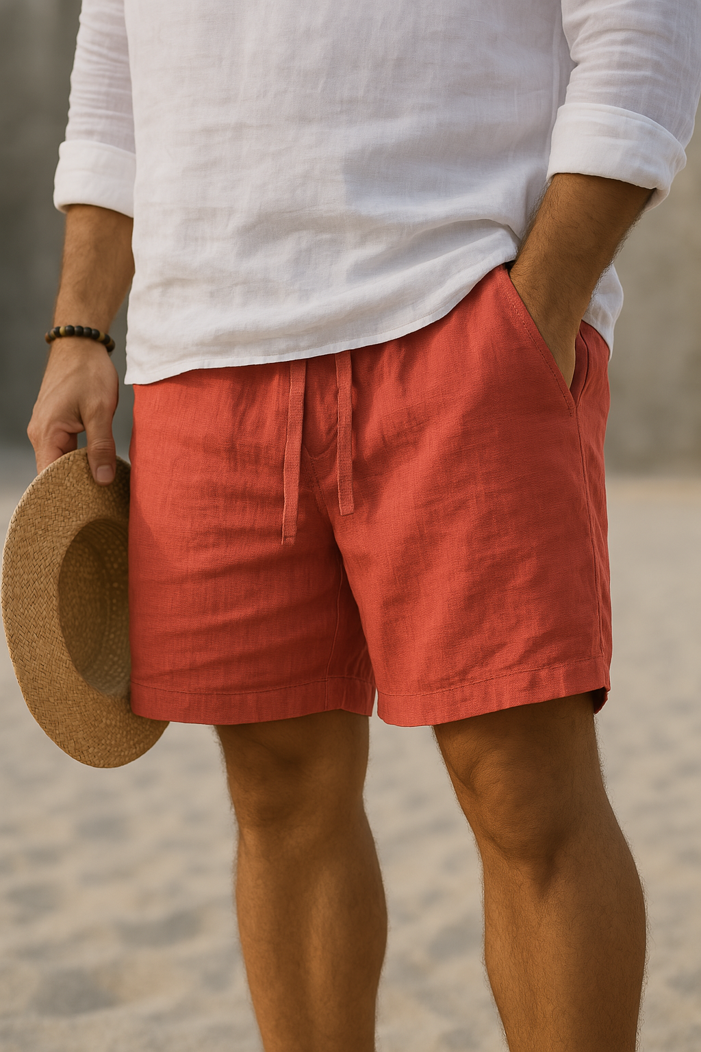 Azel | Pantalones cortos elegantes de lino con cintura elástica