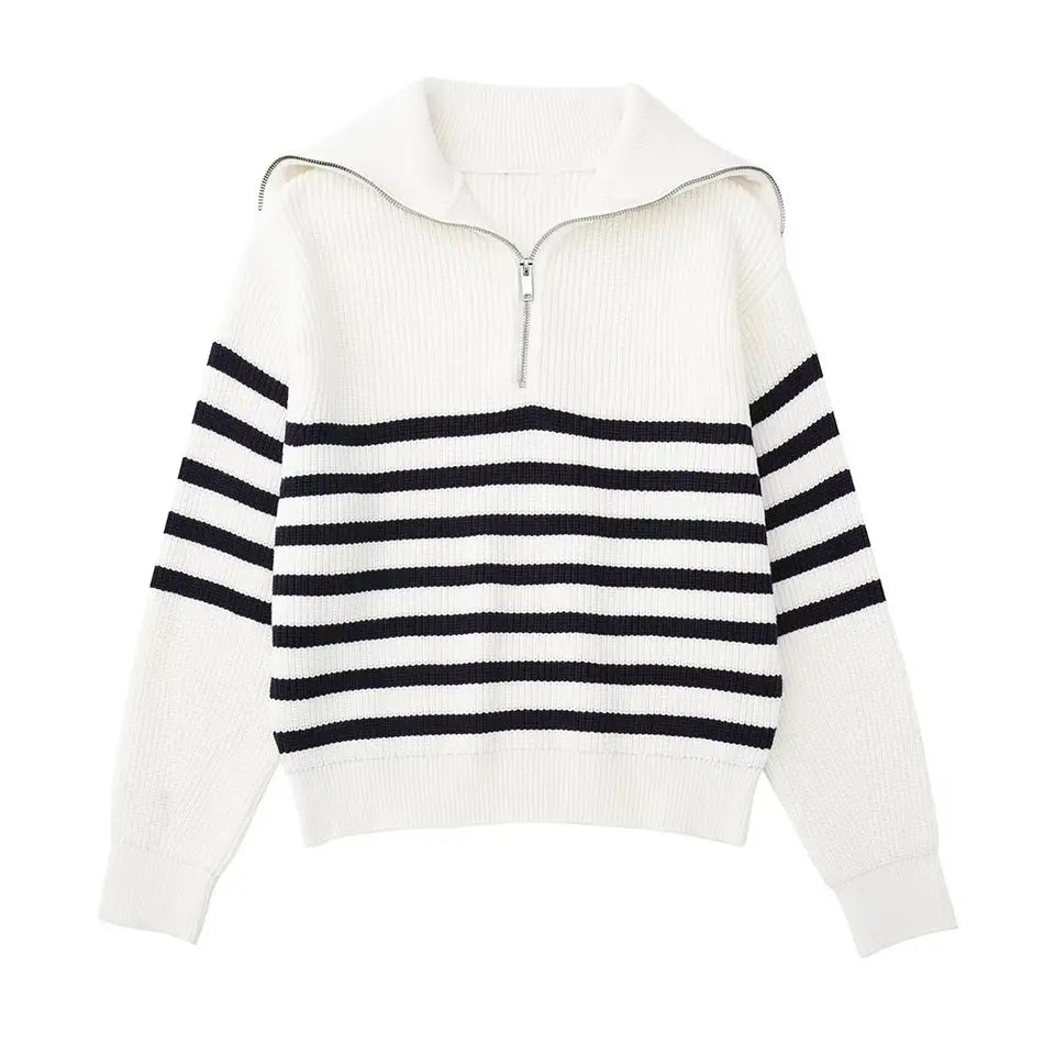Azel | Sudadera con cremallera a rayas