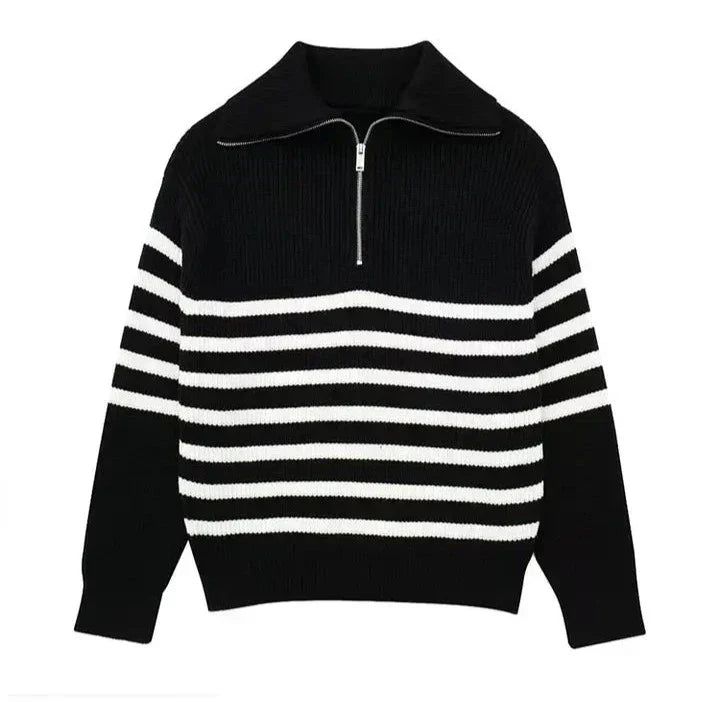 Azel | Sudadera con cremallera a rayas