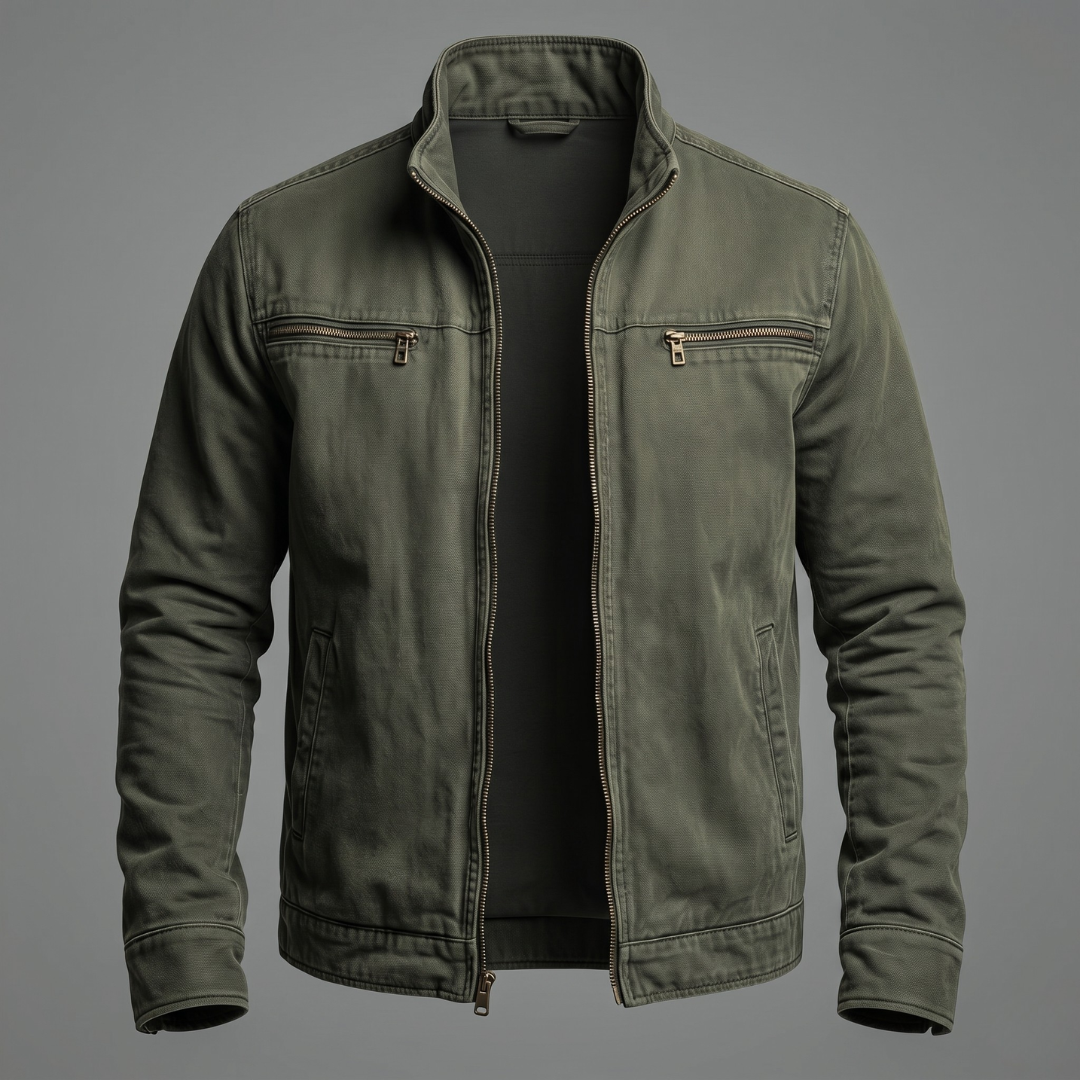 Azel | Chaqueta vintage de algodón con cierre de cremallera