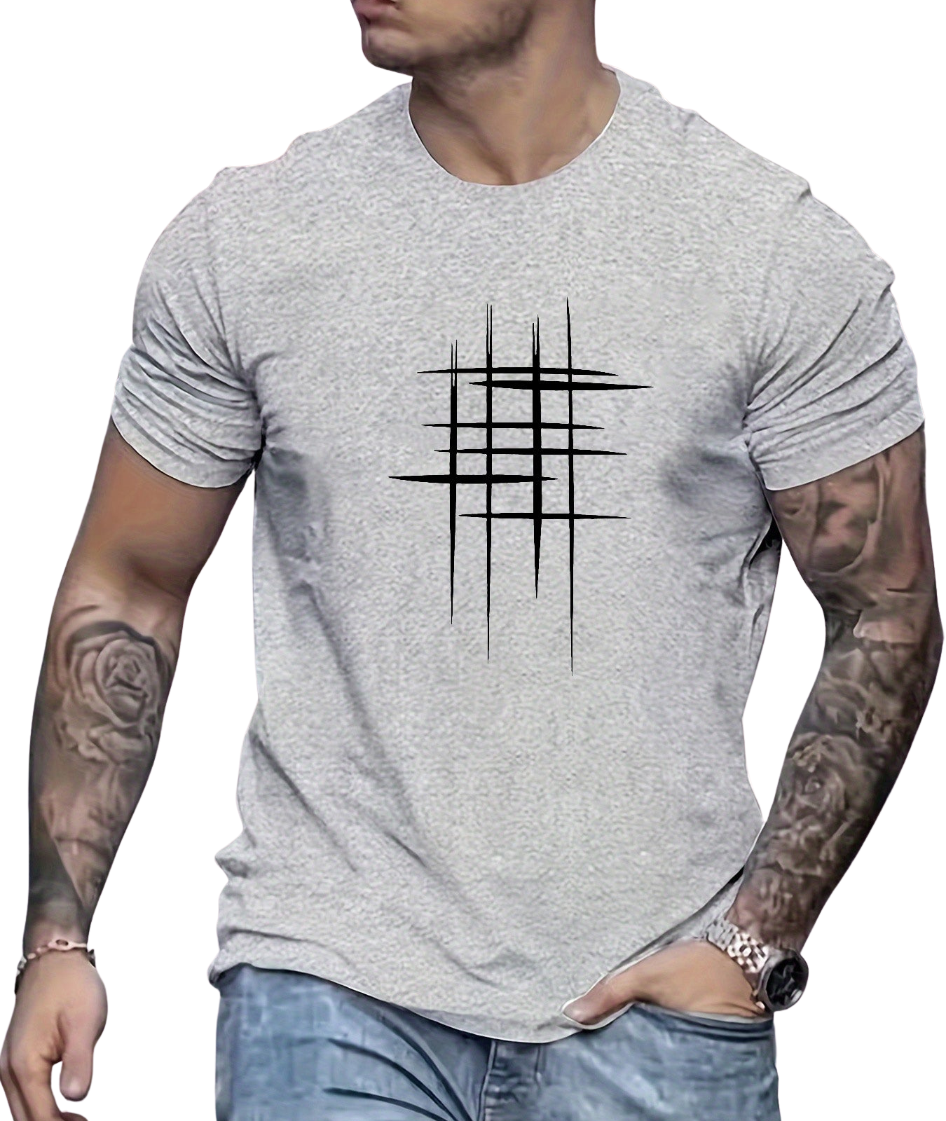 Azel | Camiseta elegante de cuello redondo con estampado gráfico