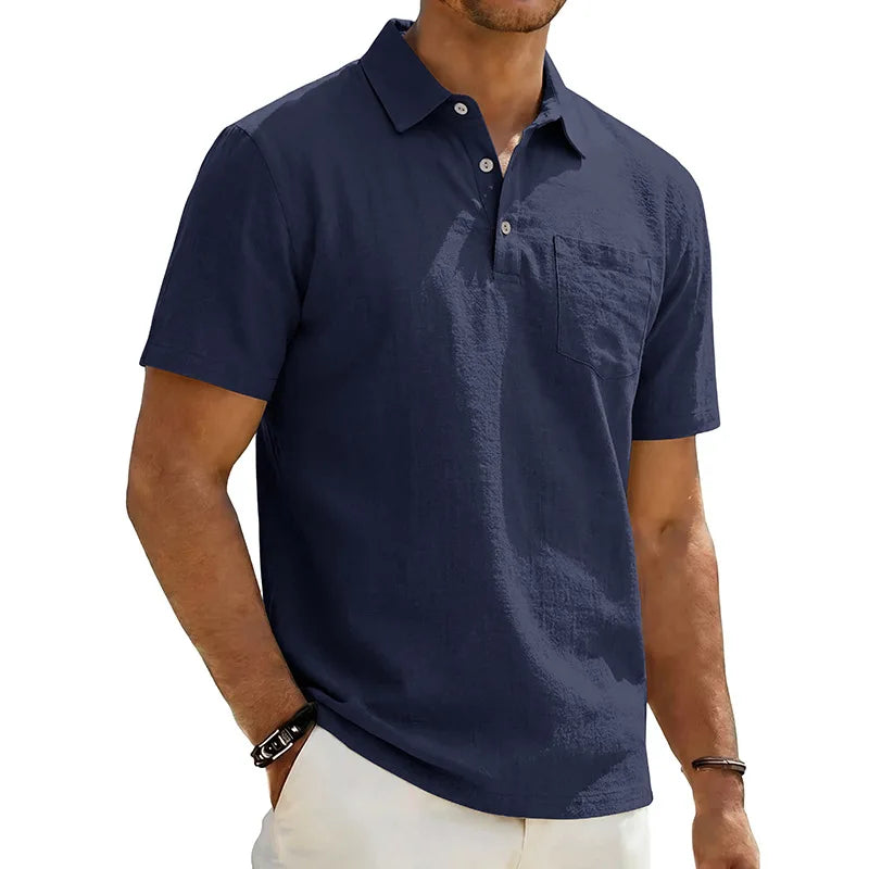Azel | Polo de lino de manga corta para hombre