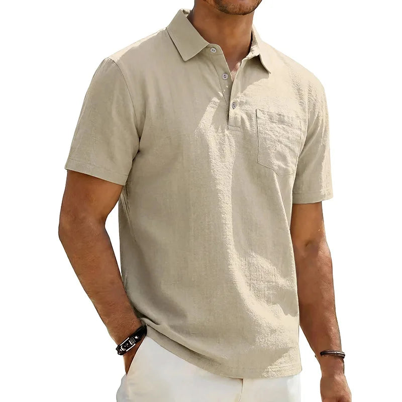 Azel | Polo de lino de manga corta para hombre