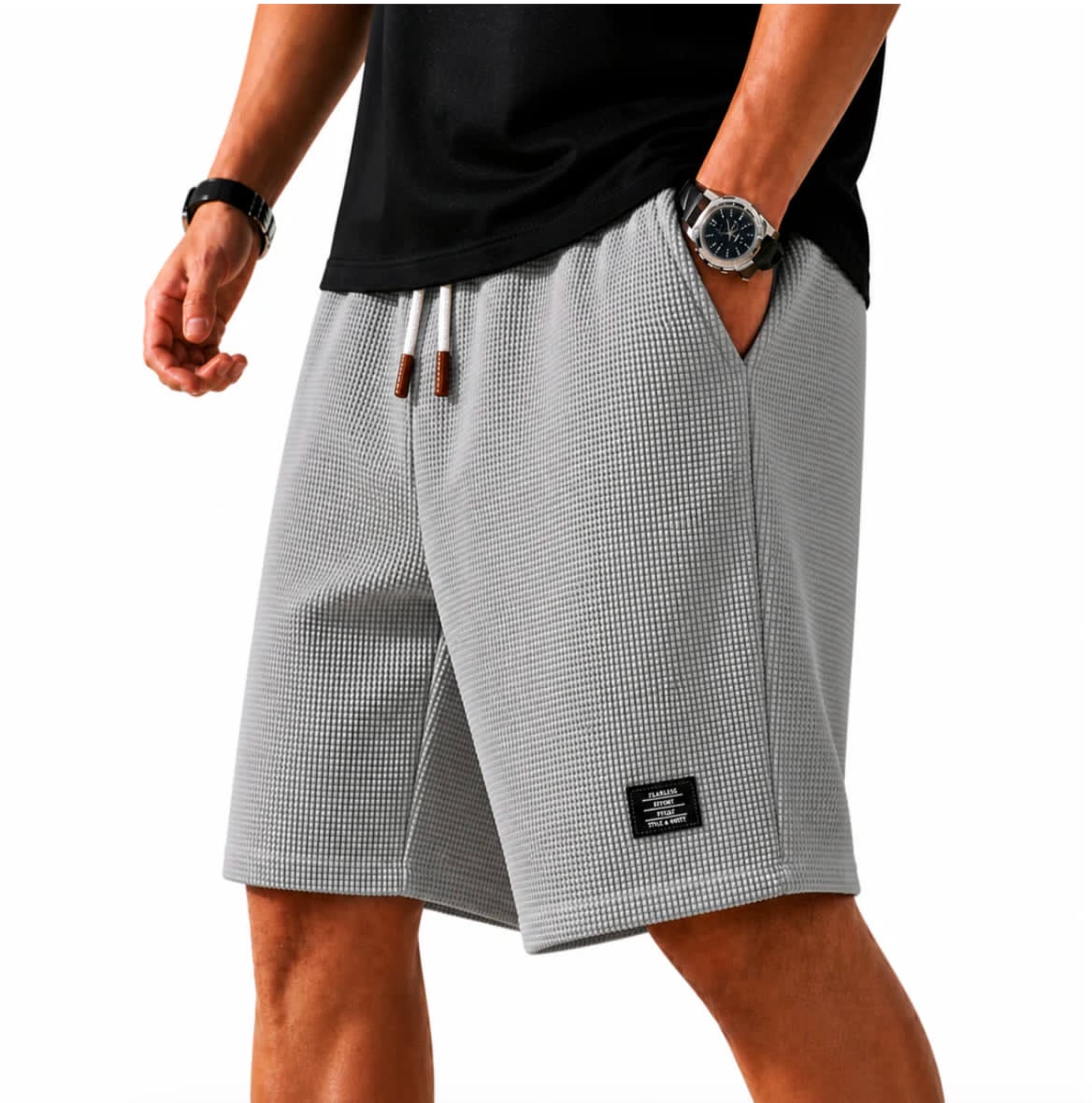 Azel | Bermudas capri de tejido waffle