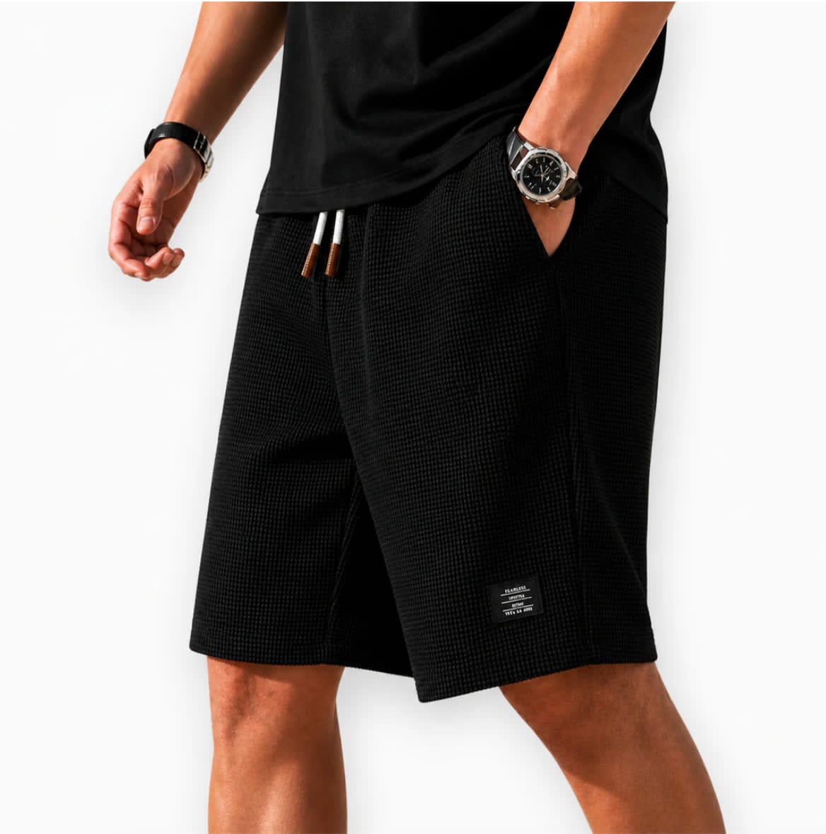 Azel | Bermudas capri de tejido waffle