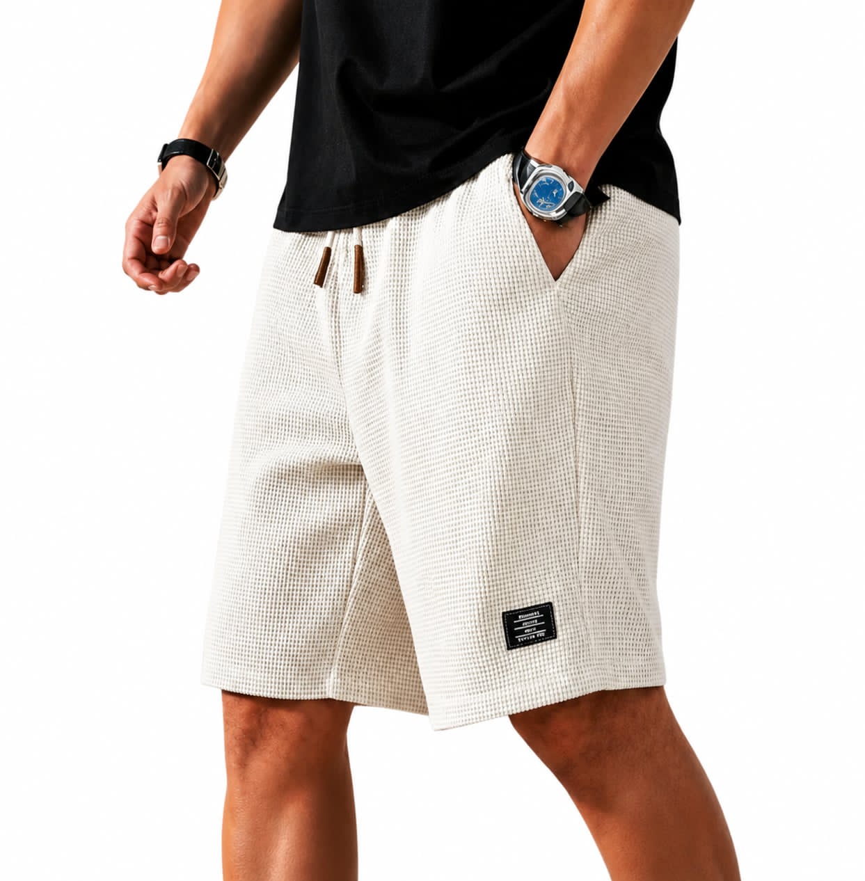 Azel | Bermudas capri de tejido waffle
