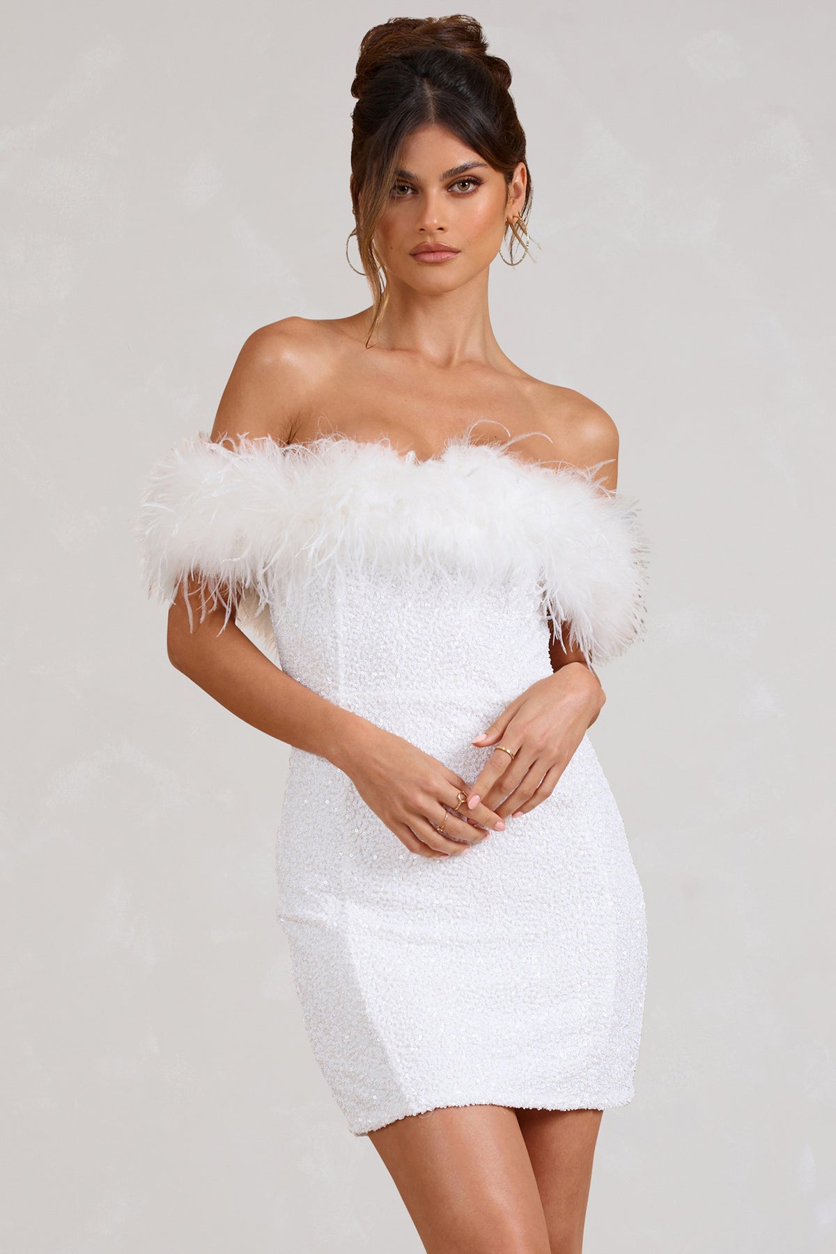 Azel | Vestido de lentejuelas con plumas