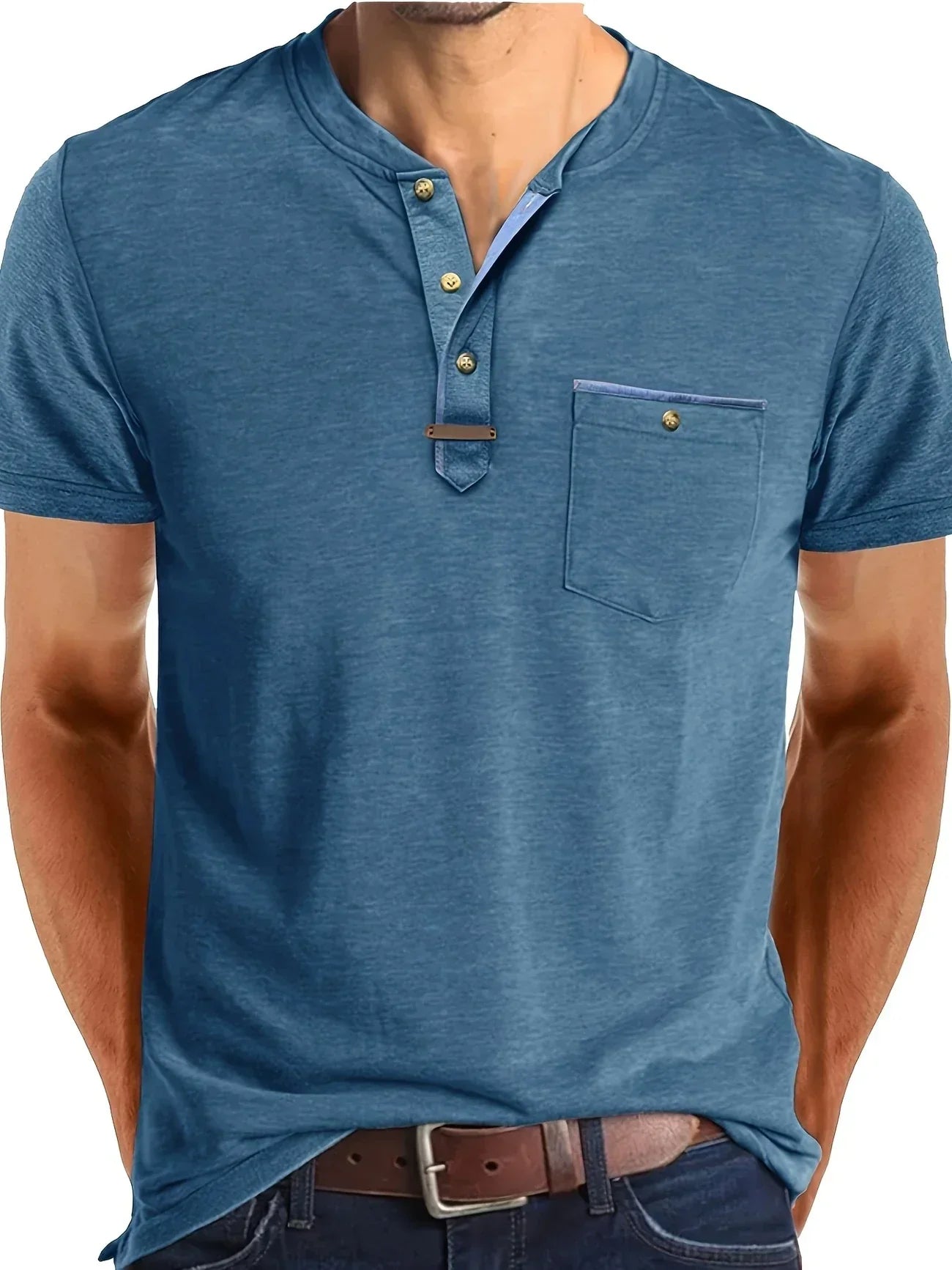 Azel | Camiseta de cuello redondo elegante con bolsillo
