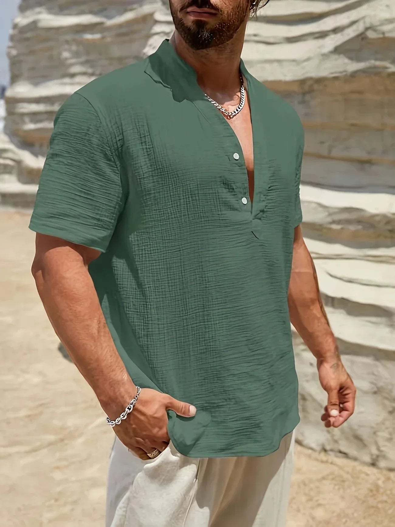 Azel | Camisa de verano elegante con cuello alto