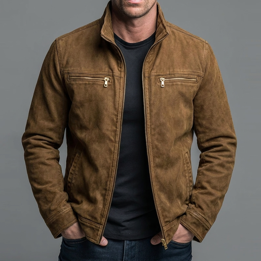 Azel | Chaqueta vintage de algodón con cierre de cremallera