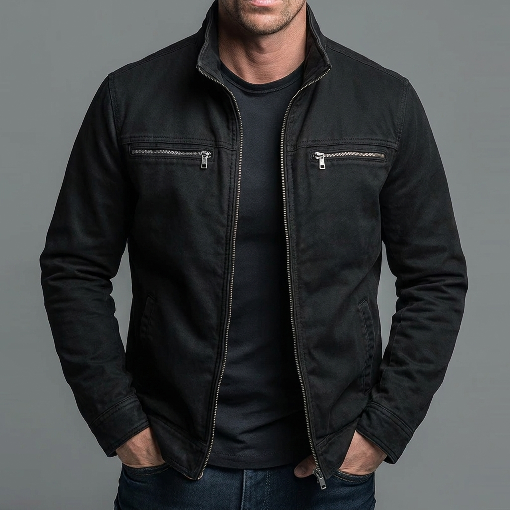 Azel | Chaqueta vintage de algodón con cierre de cremallera