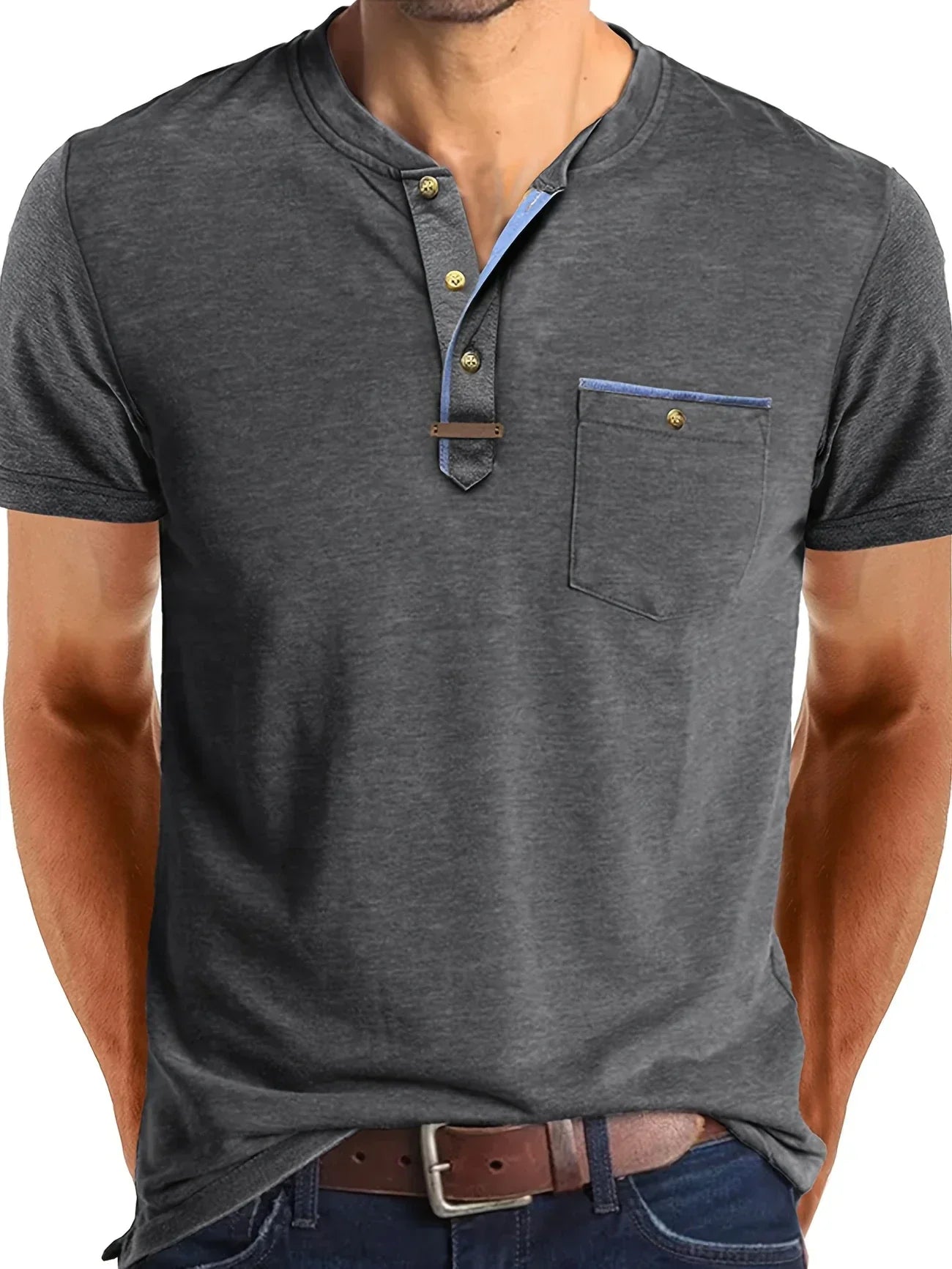 Azel | Camiseta de cuello redondo elegante con bolsillo