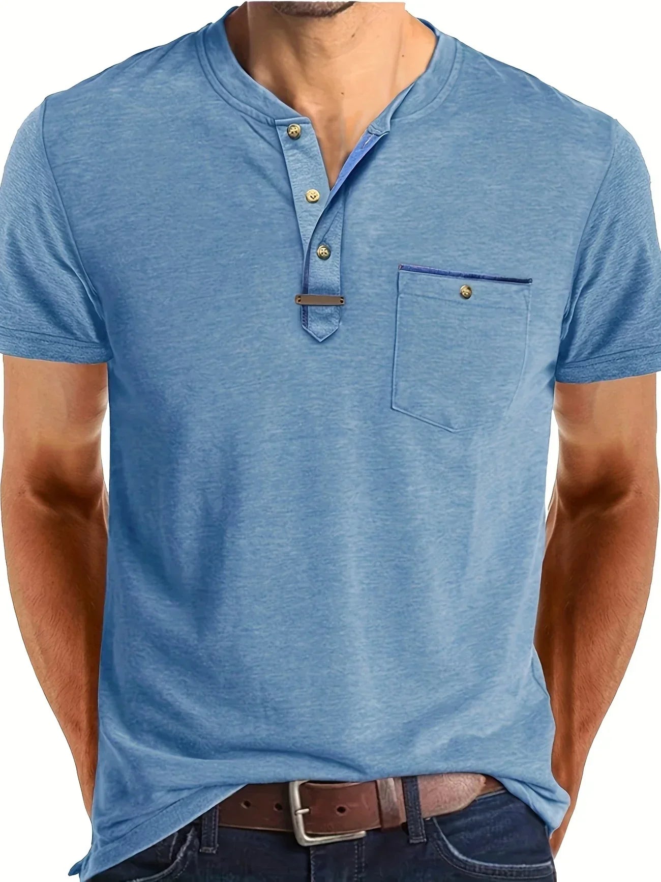 Azel | Camiseta de cuello redondo elegante con bolsillo