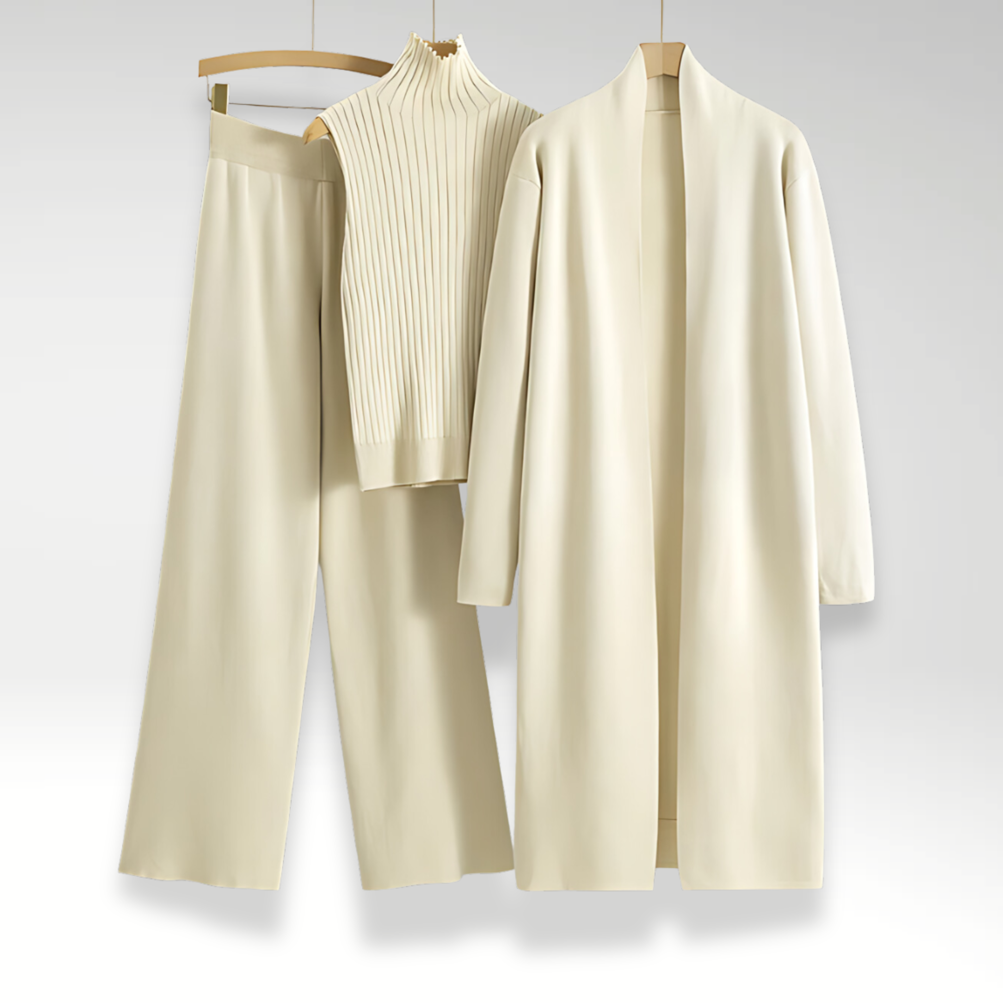 Azel | Conjunto de tres piezas de punto Luxe