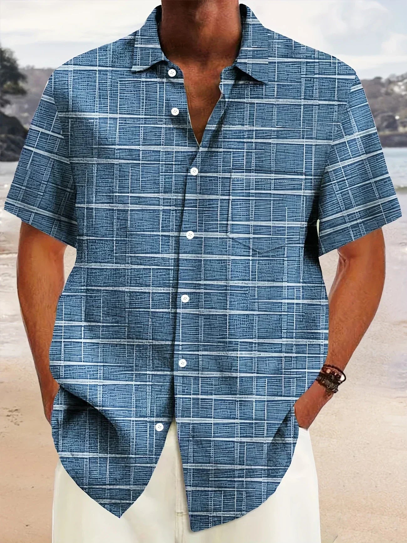 Azel | Camisa elegante de rayas y cuadros