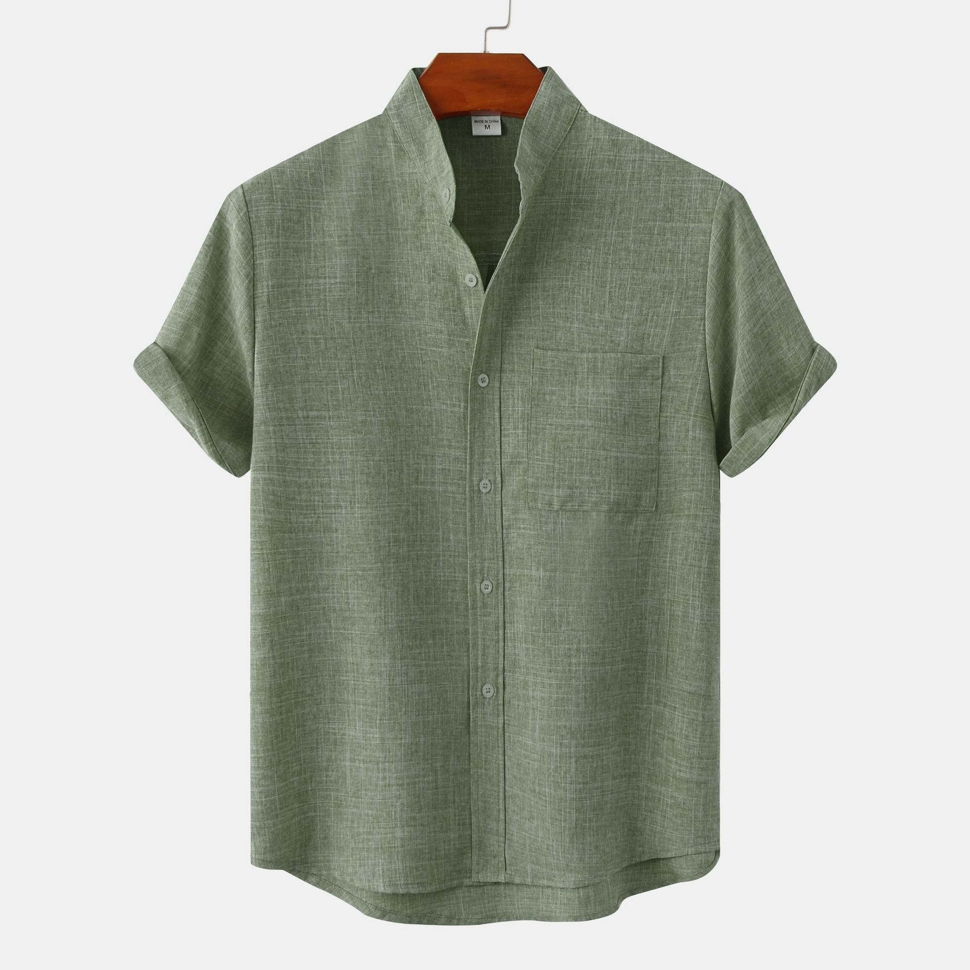 Azel | Camisa de algodón lisa con botones