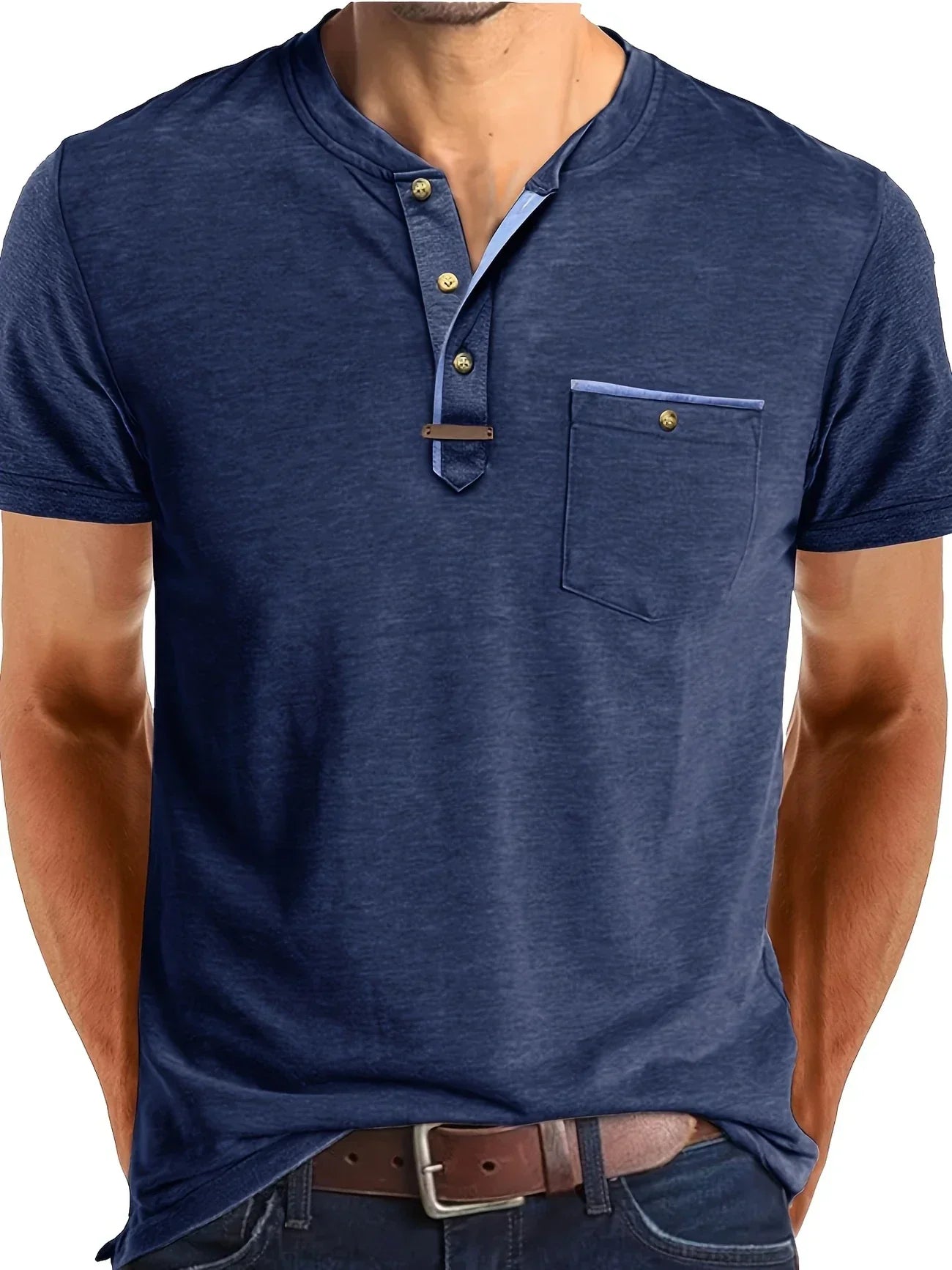 Azel | Camiseta de cuello redondo elegante con bolsillo