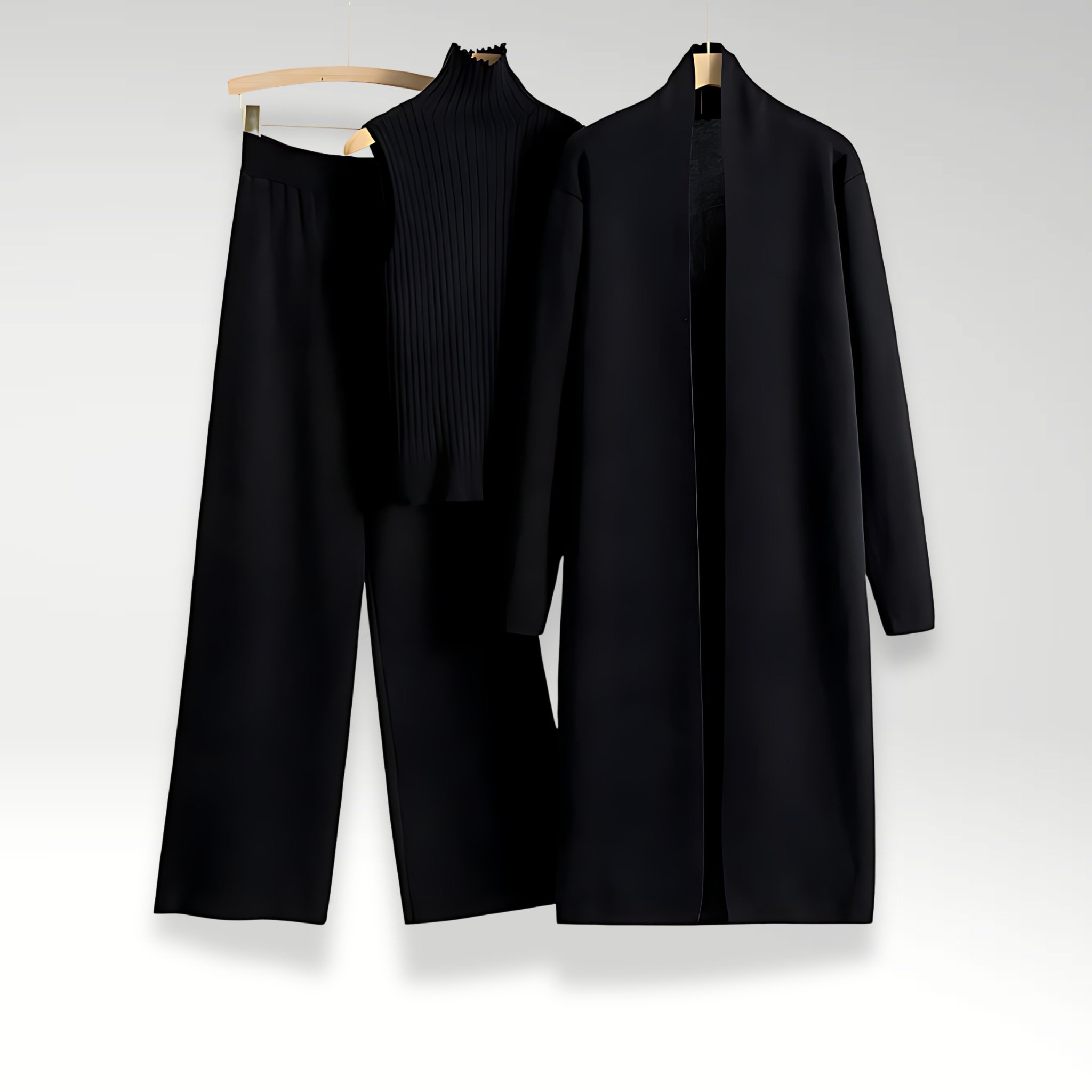 Azel | Conjunto de tres piezas de punto Luxe