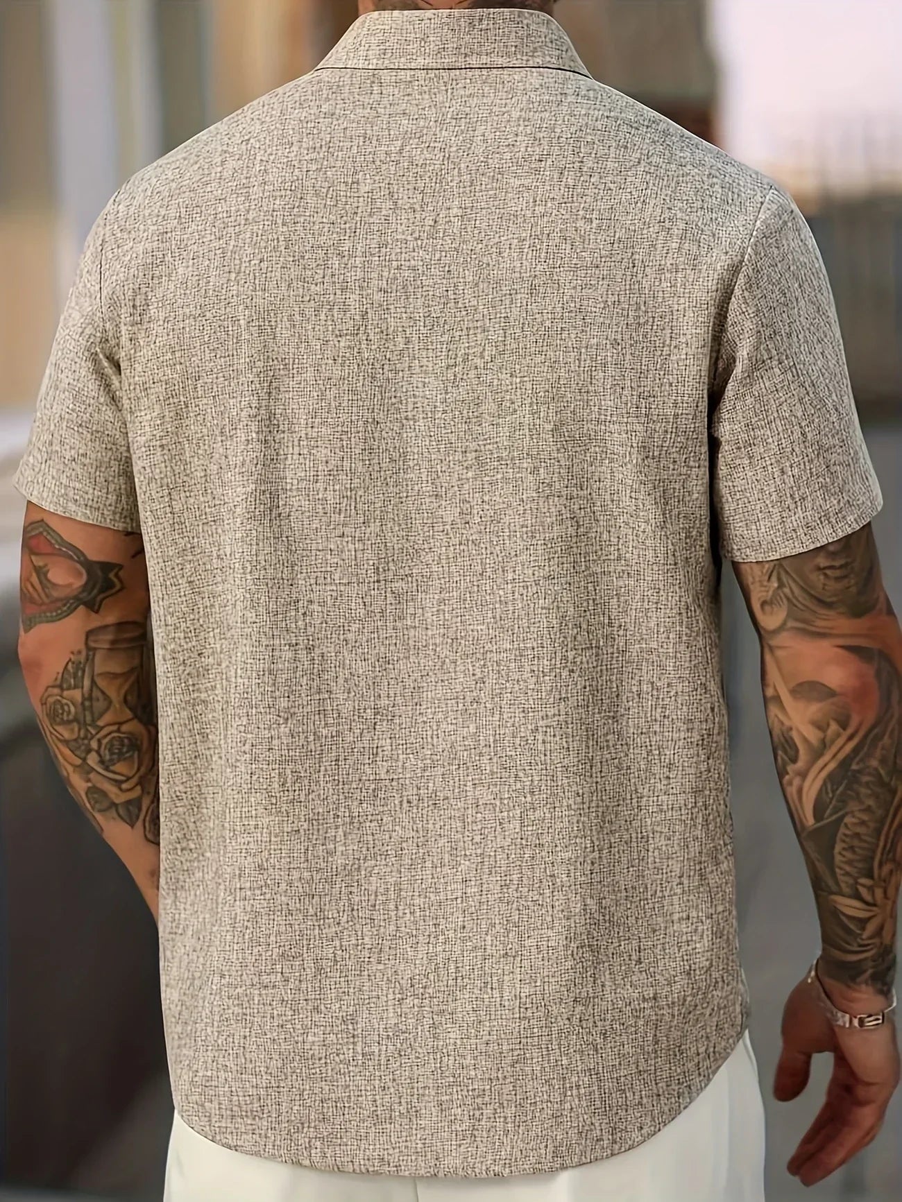 Azel | Camisa ligera de manga corta en mezcla de lino