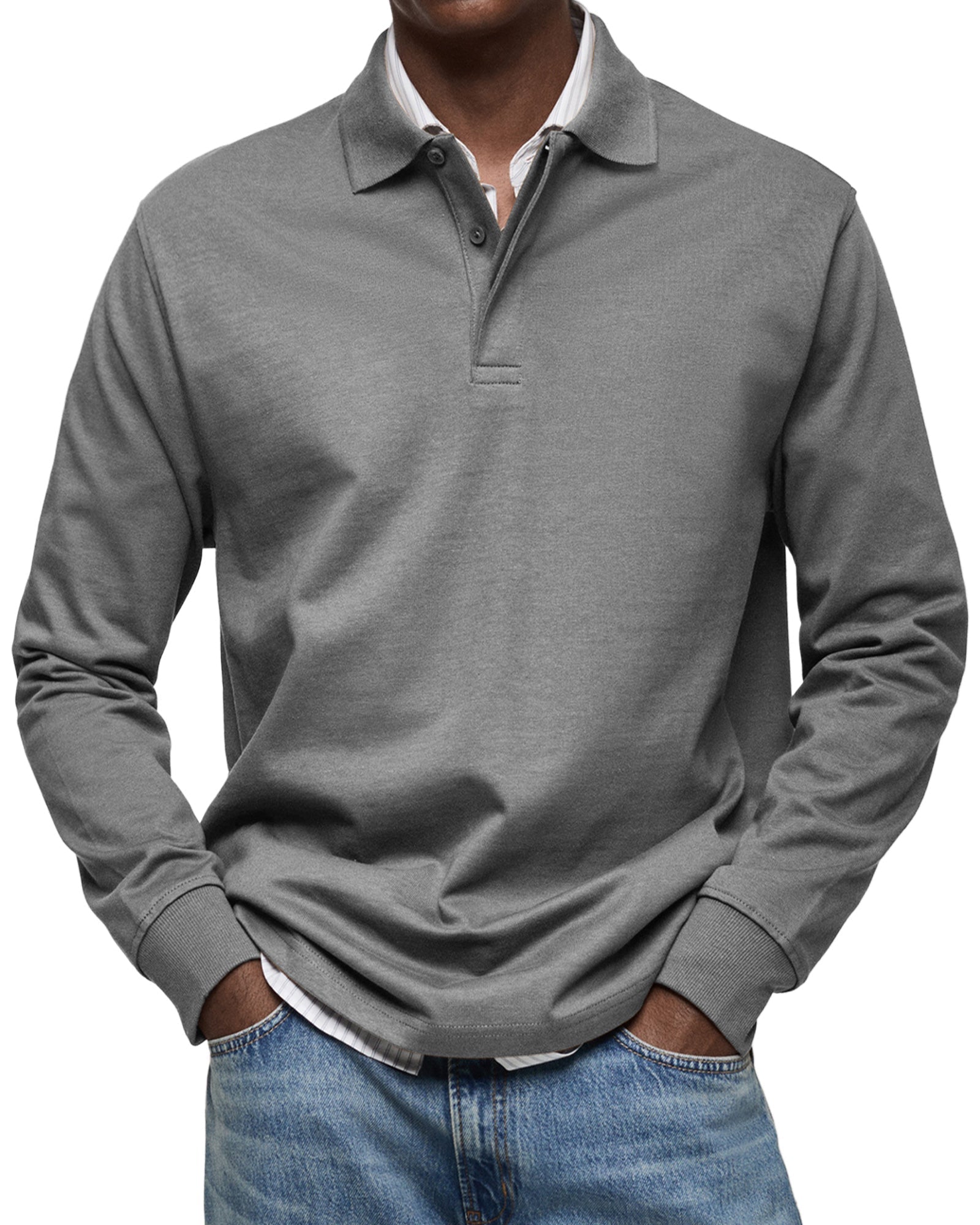 Cazel | Camicia Poloshirt Casual a Maniche Lunghe
