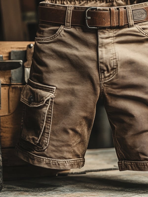 Azel | Pantalones cortos cargo retro con múltiples bolsillos
