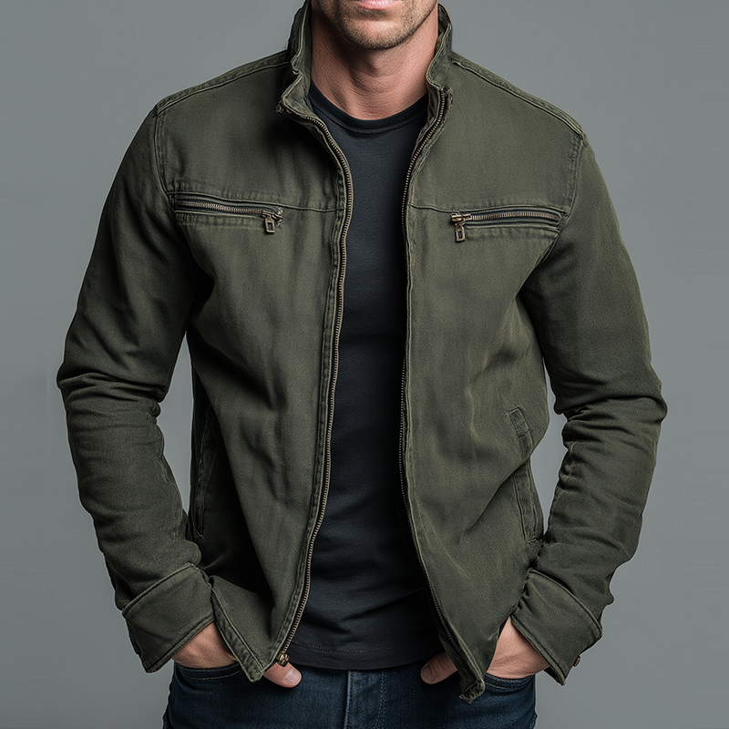 Azel | Chaqueta vintage de algodón con cierre de cremallera