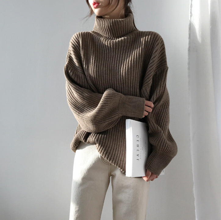 Azel | Pull luxe à col roulé et à manches ballon