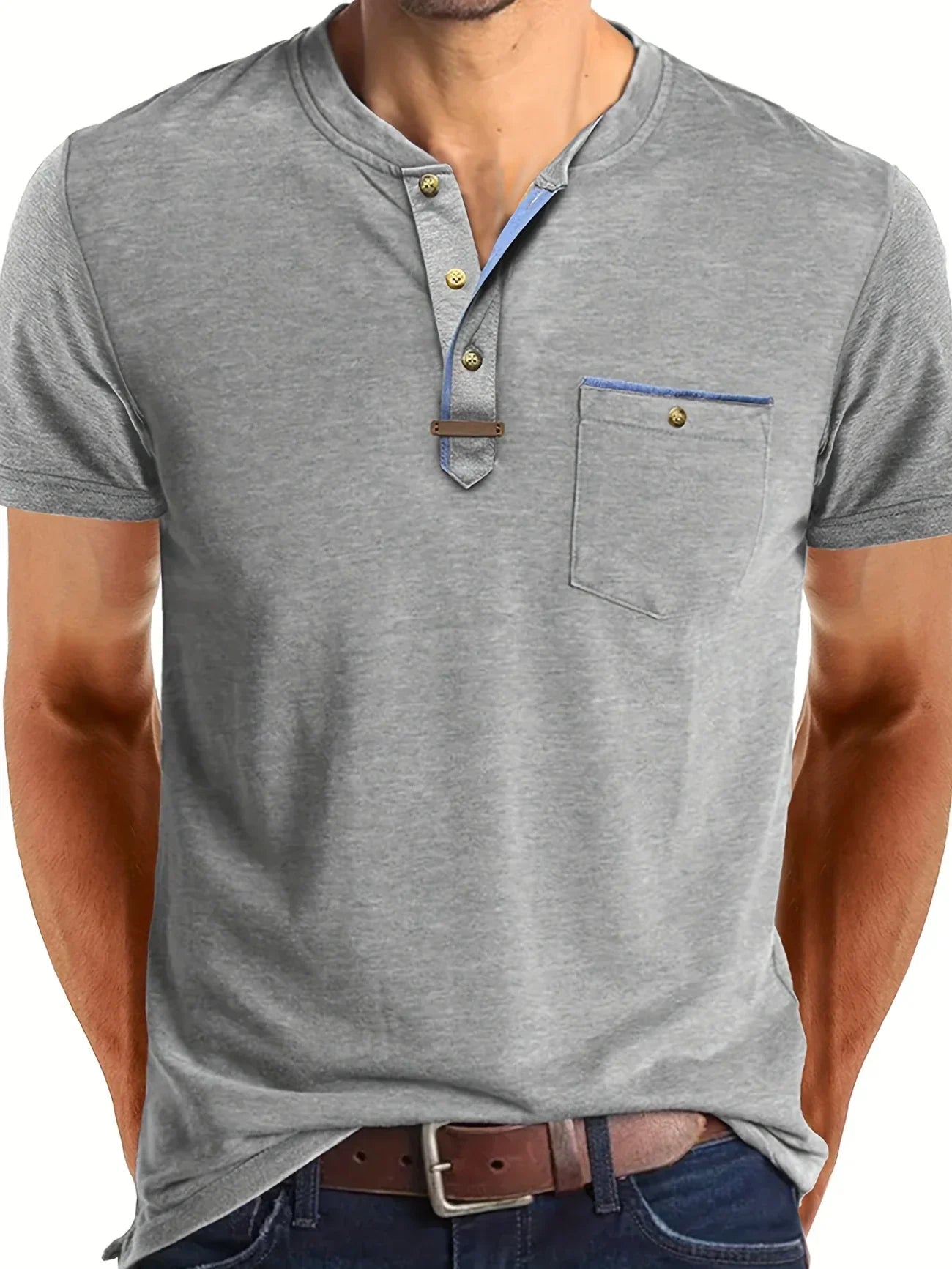 Azel | Camiseta de cuello redondo elegante con bolsillo