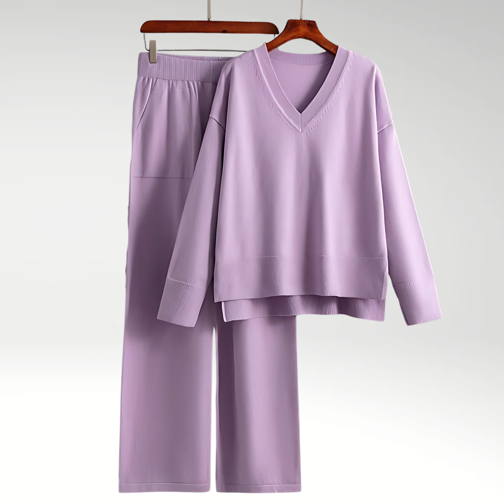 Azel | Conjunto de Dos Piezas Luxe con Escote en V