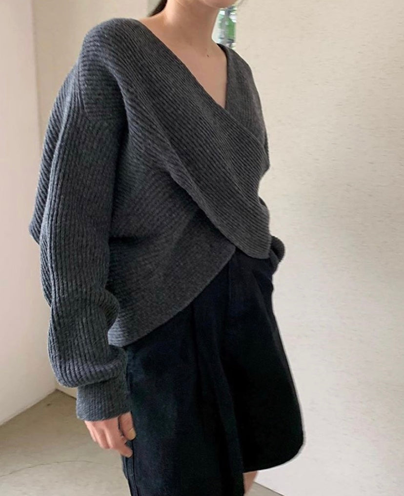 Azel | Pull en tricot croisé chic