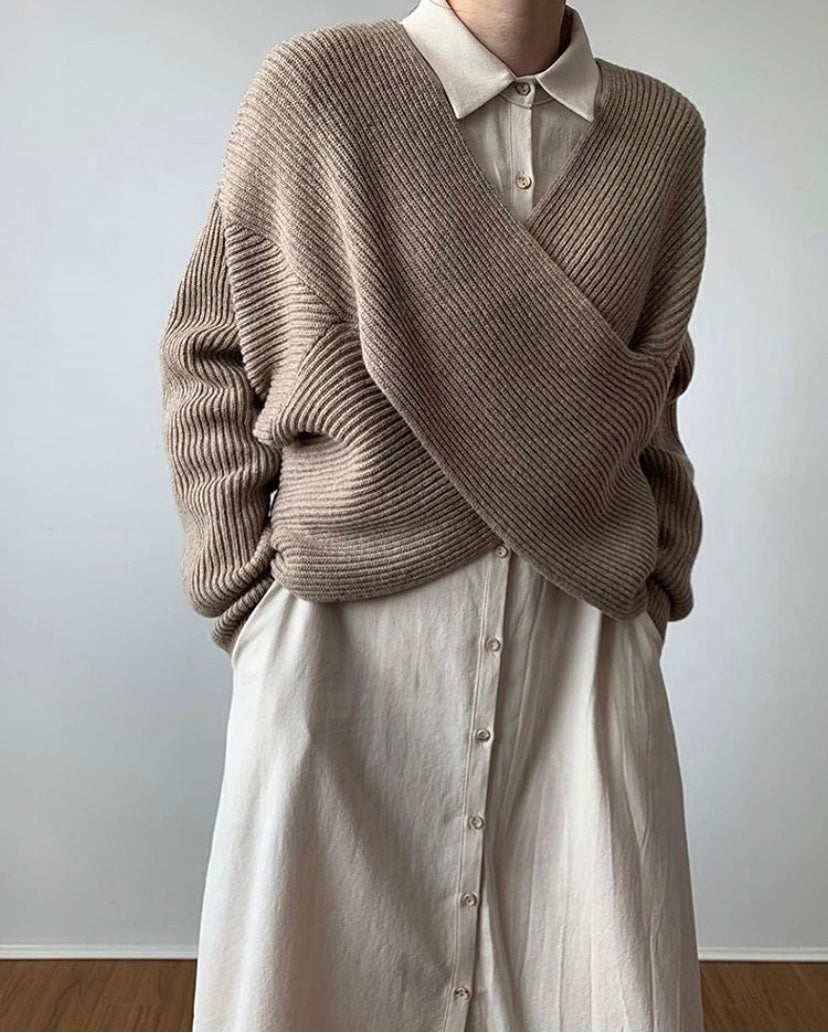 Azel | Pull en tricot croisé chic