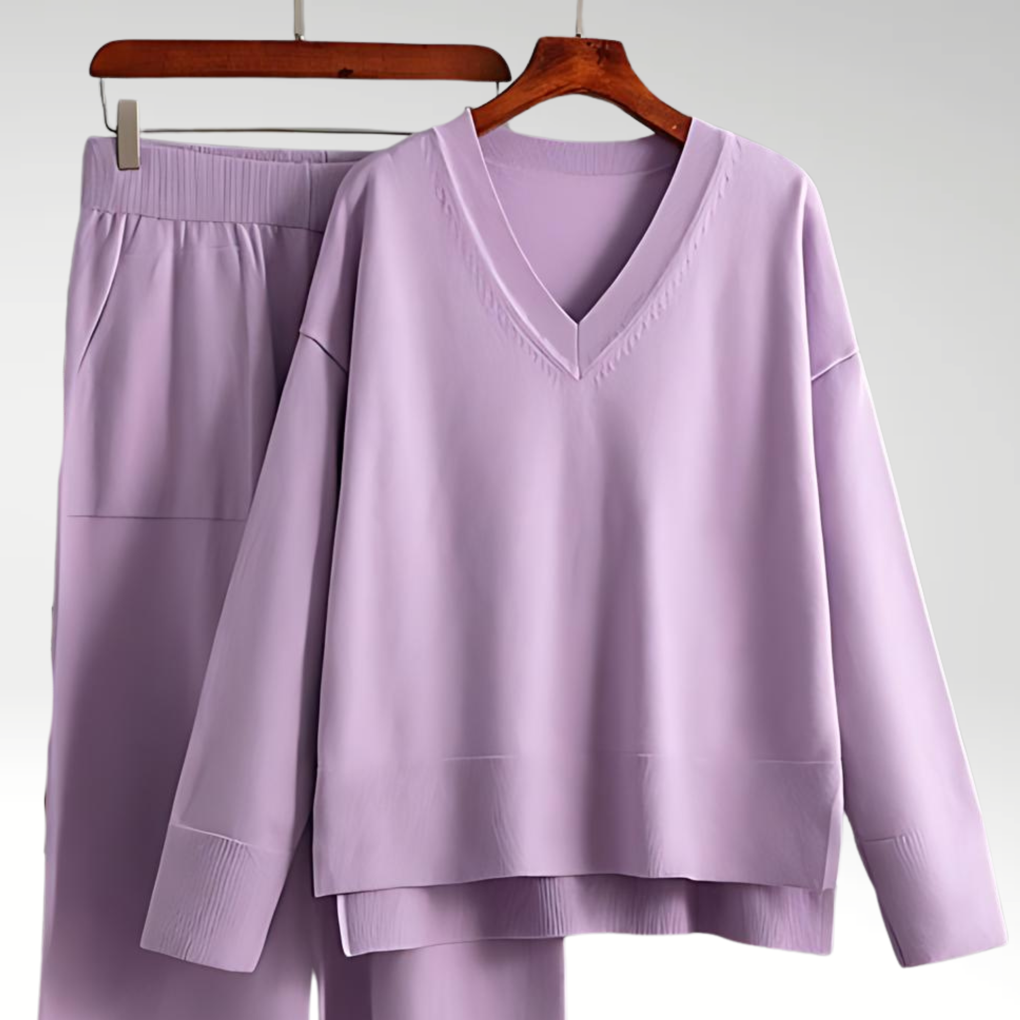 Azel | Conjunto de Dos Piezas Luxe con Escote en V