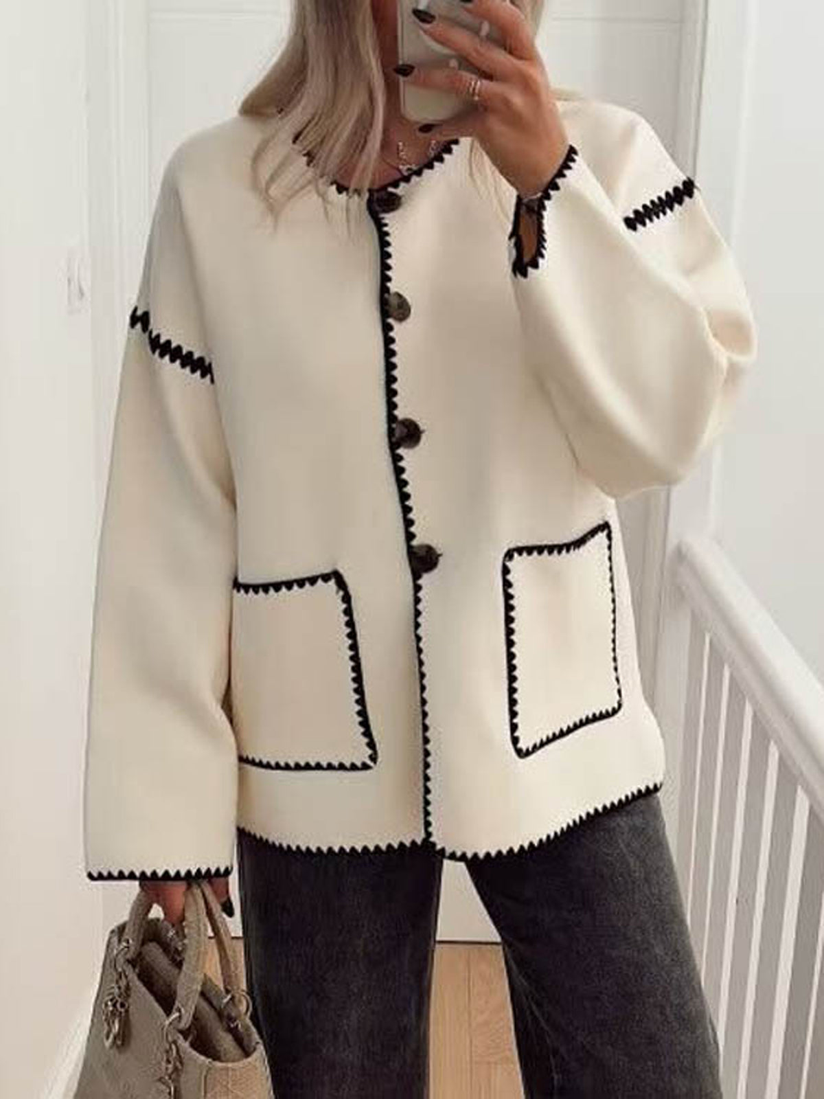 Azel | Chaqueta contrastada