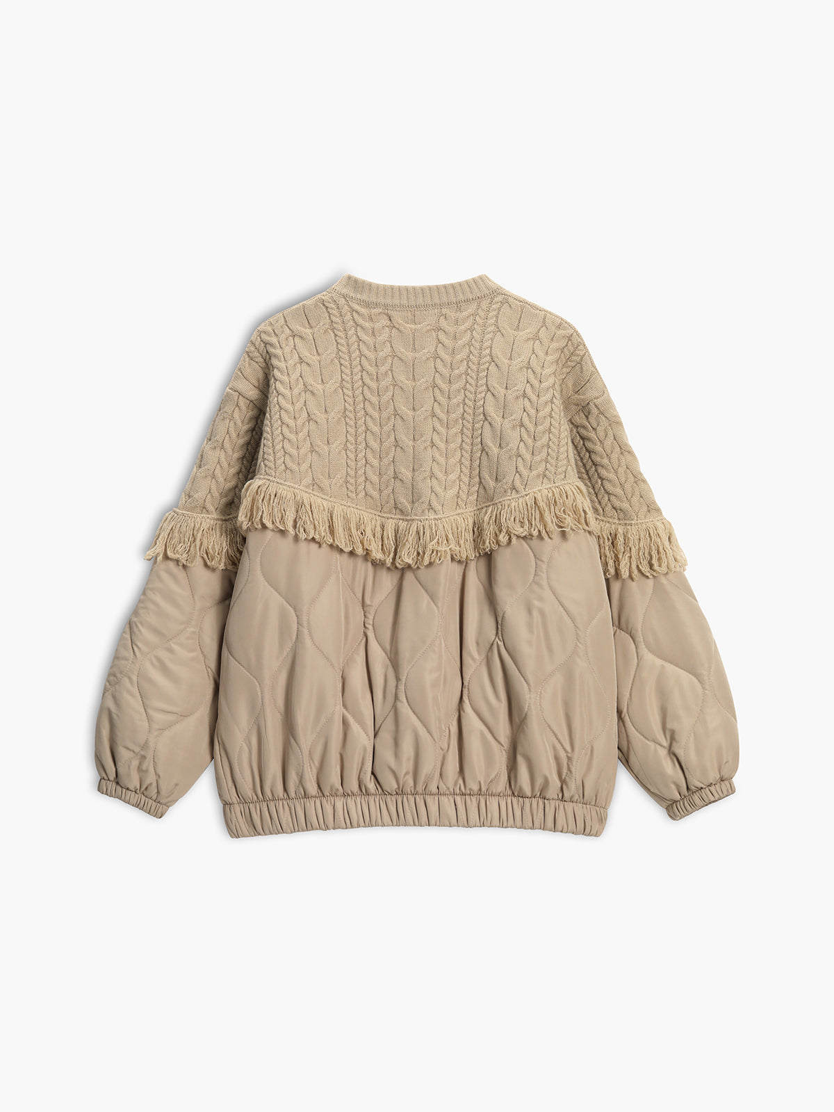 Azel | Chaqueta acolchada de punto trenzado patchwork