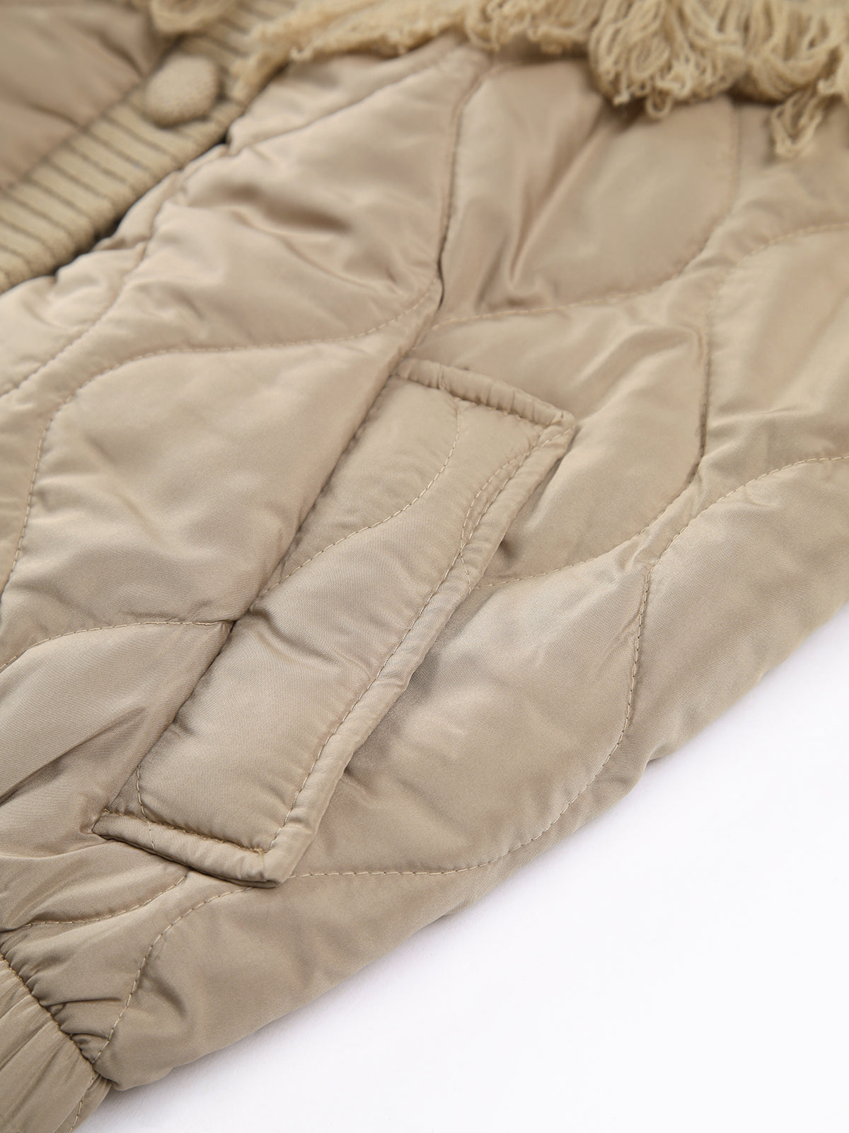 Azel | Chaqueta acolchada de punto trenzado patchwork
