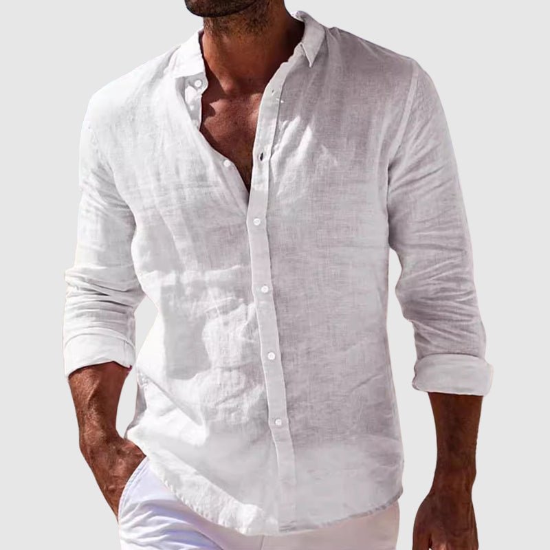 Azel | Elegante Camisa De Lino De Estilo Costero