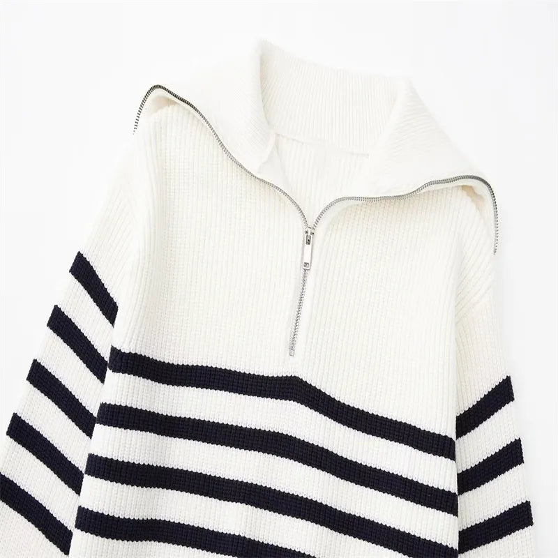 Azel | Sudadera con cremallera a rayas