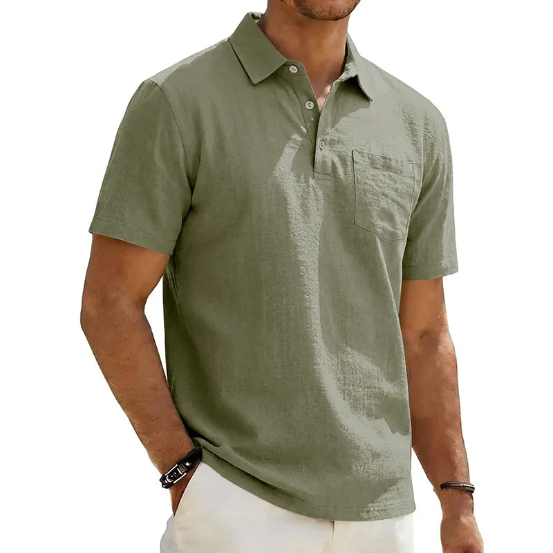 Azel | Polo de lino de manga corta para hombre